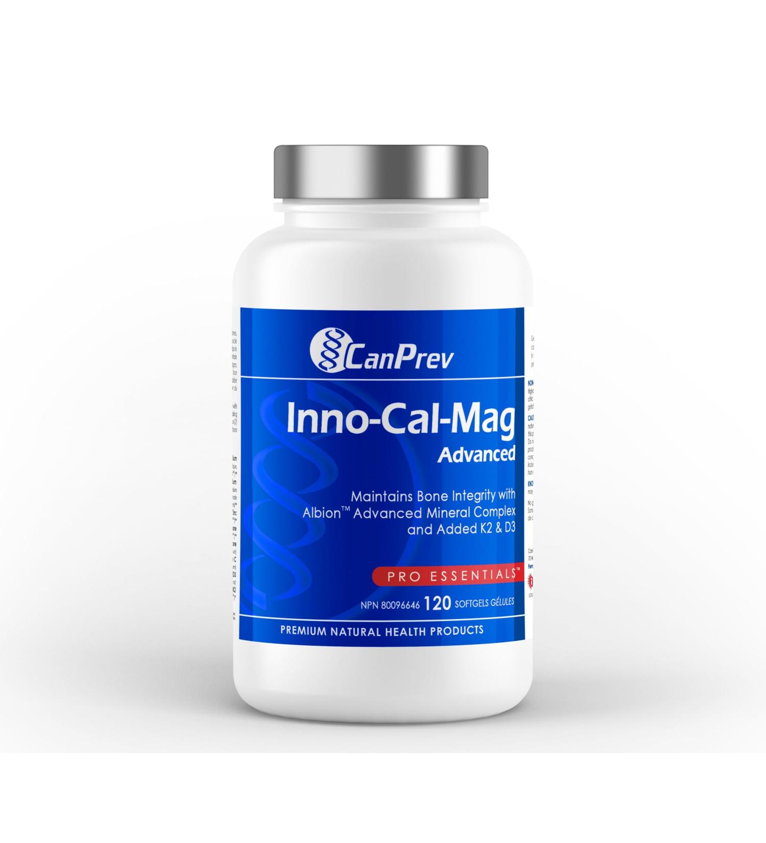 CanPrev - Inno-Cal-Mag Advanced 120 Softgels - Bone Health Teeth health Gum Health Hair Skin and Nail Vitamins - Calcium Magnesium Supplement - Mineral Complex 120 count (Pack of 1) - Buy Online on GoSupps.com