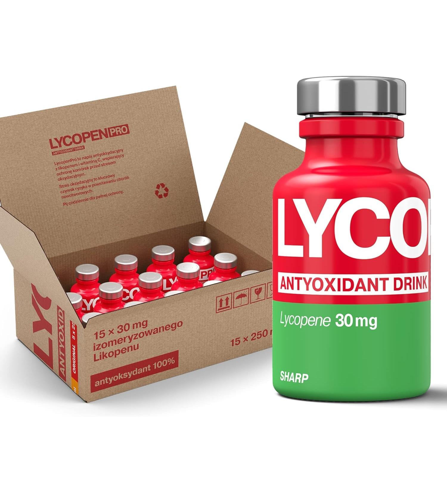 LycopenPRO Lycopene Drink Set 15x250 ml 30 mg natural lycopene in each bottle Sharp