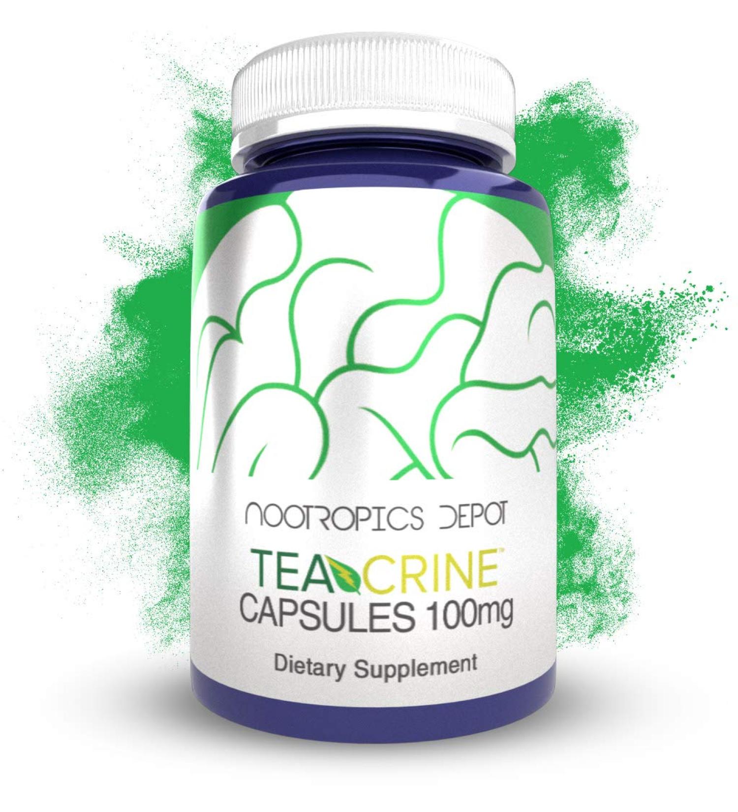 Nootropics Depot TeaCrine Capsules 100mg - 30 Count | Theacrine Supplement for Mood Energy & Healthy Metabolism | Best Coffee Alternative & Pre Workout Supplement - Buy Online on GoSupps.com