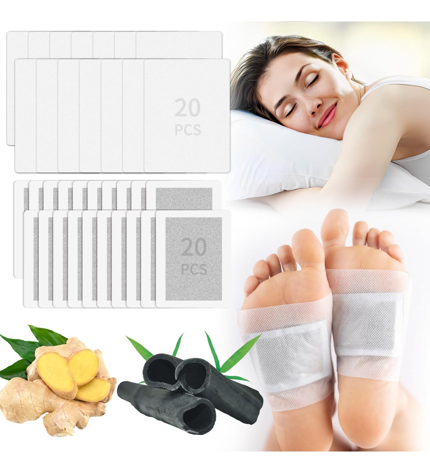 20 Pieces Detox Foot Pads - Natural Deep Cleaning & Detoxification for Relaxation & Sleep - Original Foot Patches - Buy Online on GoSupps.com