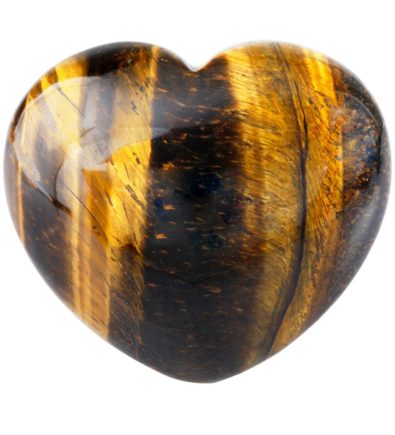Nupuyai Tiger's Eye Heart Palm Worry Stone - Chakra Reiki Healing Crystal Love Stone - 45mm (Brown/Tiger's Eye) - Buy Online on GoSupps.com