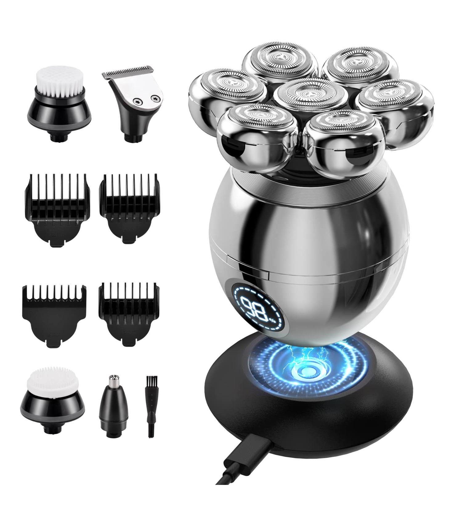 7D Electric Razor for Men TURN RAISE 6 in 1 Waterproof With LCD Display bald head shavers for men Wet Dry Head Shaver for Men USB Rechargeable Electric Shavers for Men Bald Head - Buy Online on GoSupps.com