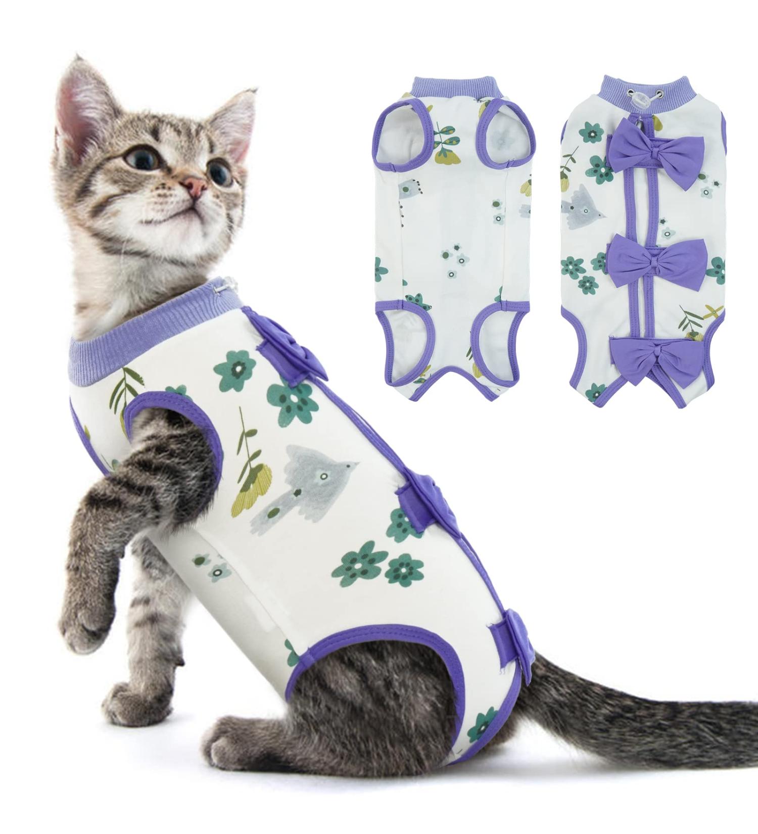 Shop Pumyporeity Recovery Suit for Cats - Post-Op Pajama Bodysuit in Purple (M) | Ideal for Castration & Surgery Recovery - Buy Online on GoSupps.com