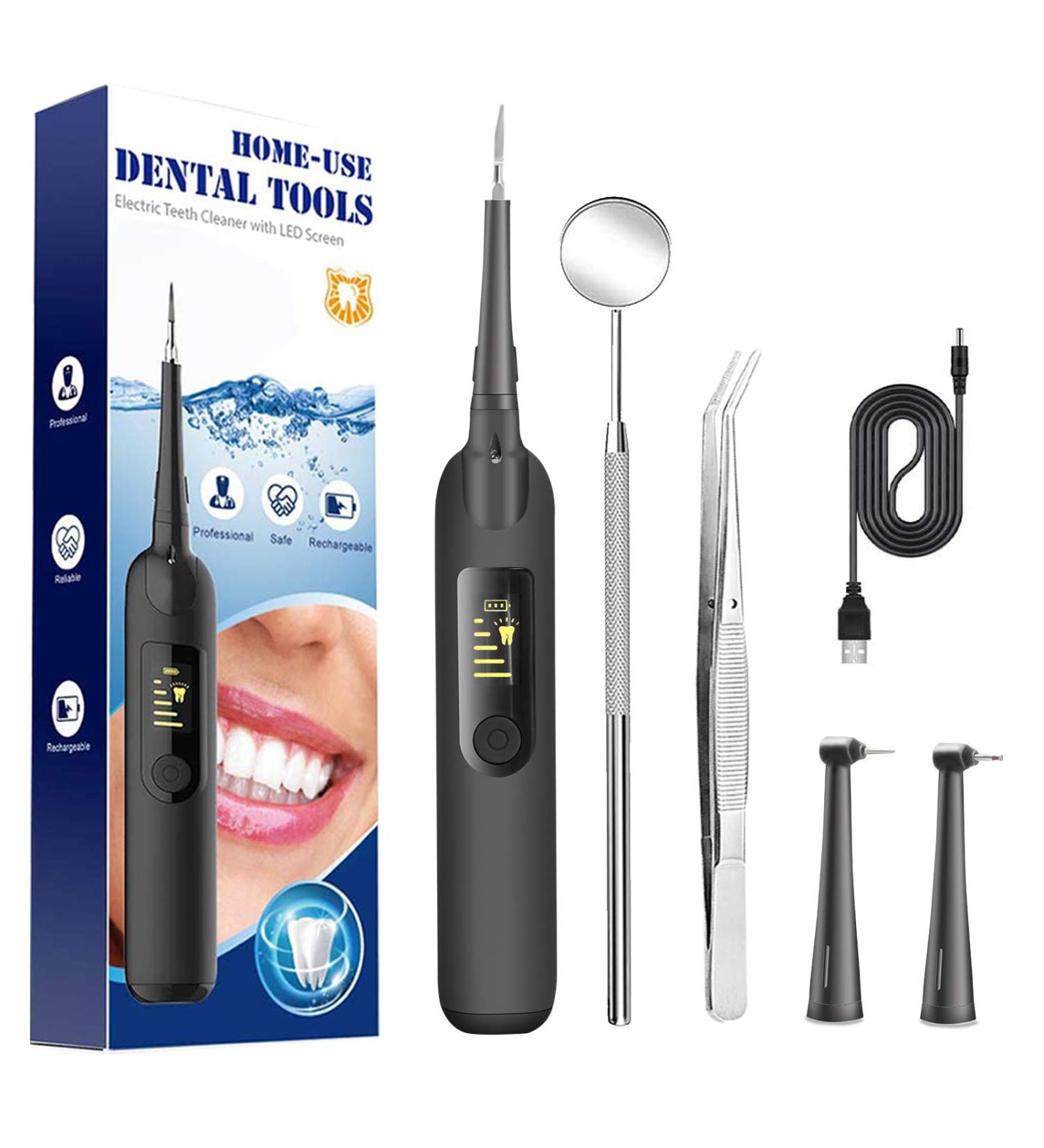 Electric Plaque Remover for Teeth with 5 Modes, Dental Calculus Remover Teeth Cleaning Kit - Gray - Buy Online on GoSupps.com