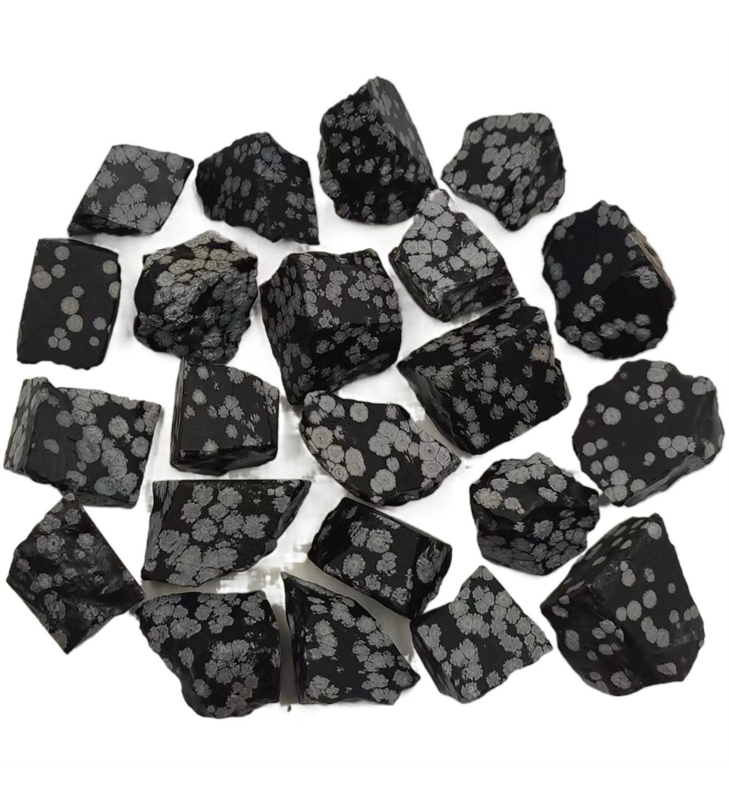 100g Bulk Natural Snowflake Obsidian Raw Stones Rough Quartz Crystal Gemstone Specimen Home Decoration FZUGEDRLI - Buy Online on GoSupps.com