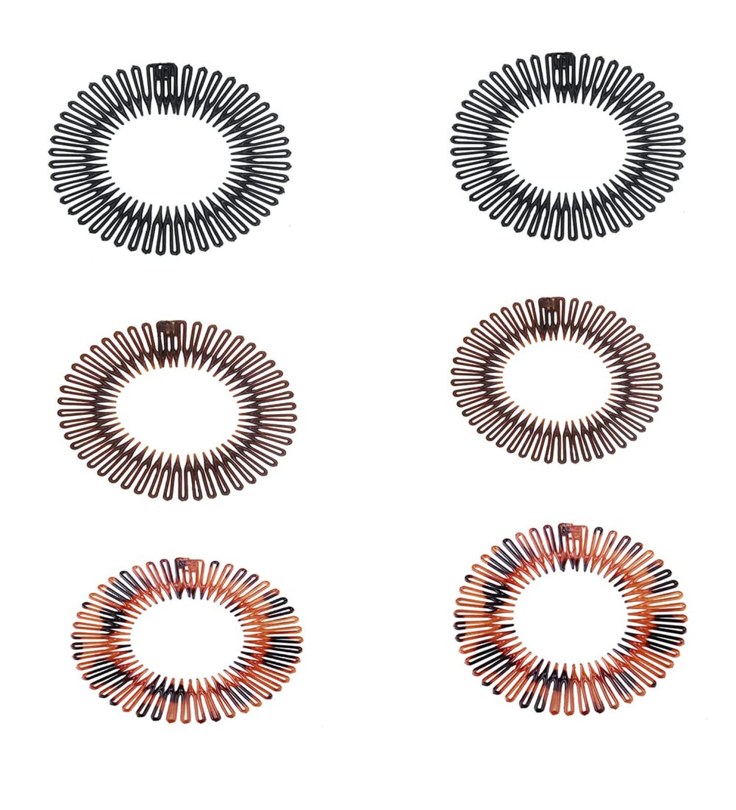YALLNASL Girls Flexible Zig Zag Hair Bands - 6 Pack, 3 Colors - Spiral Headband for Women's Hair - No Slip Stretch Combs - Buy Online on GoSupps.com