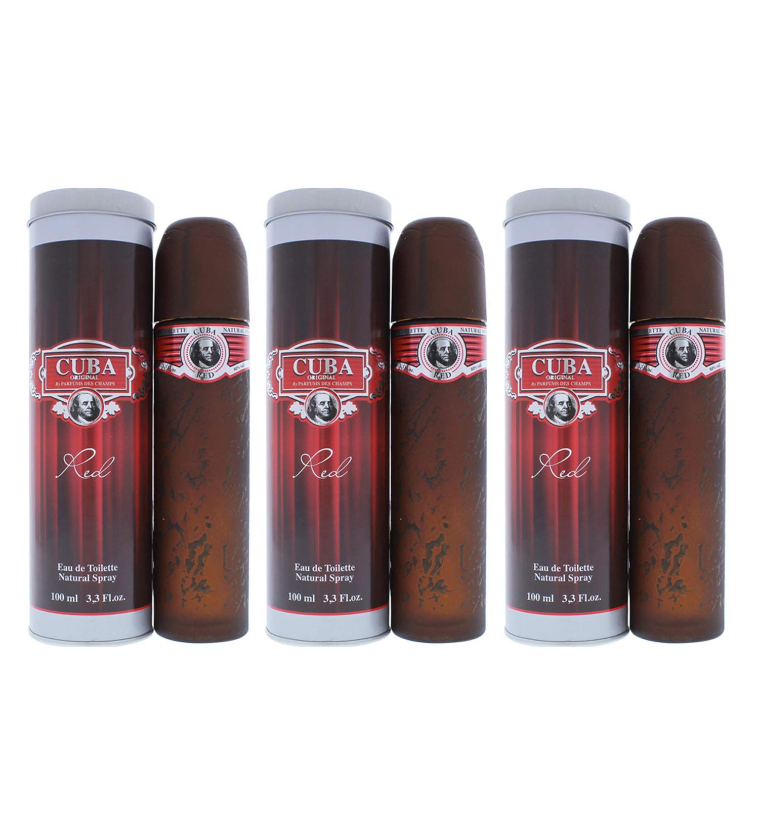 Cuba Red By Cuba For Men Edt Spray 3.3 Oz (Pack of 3)