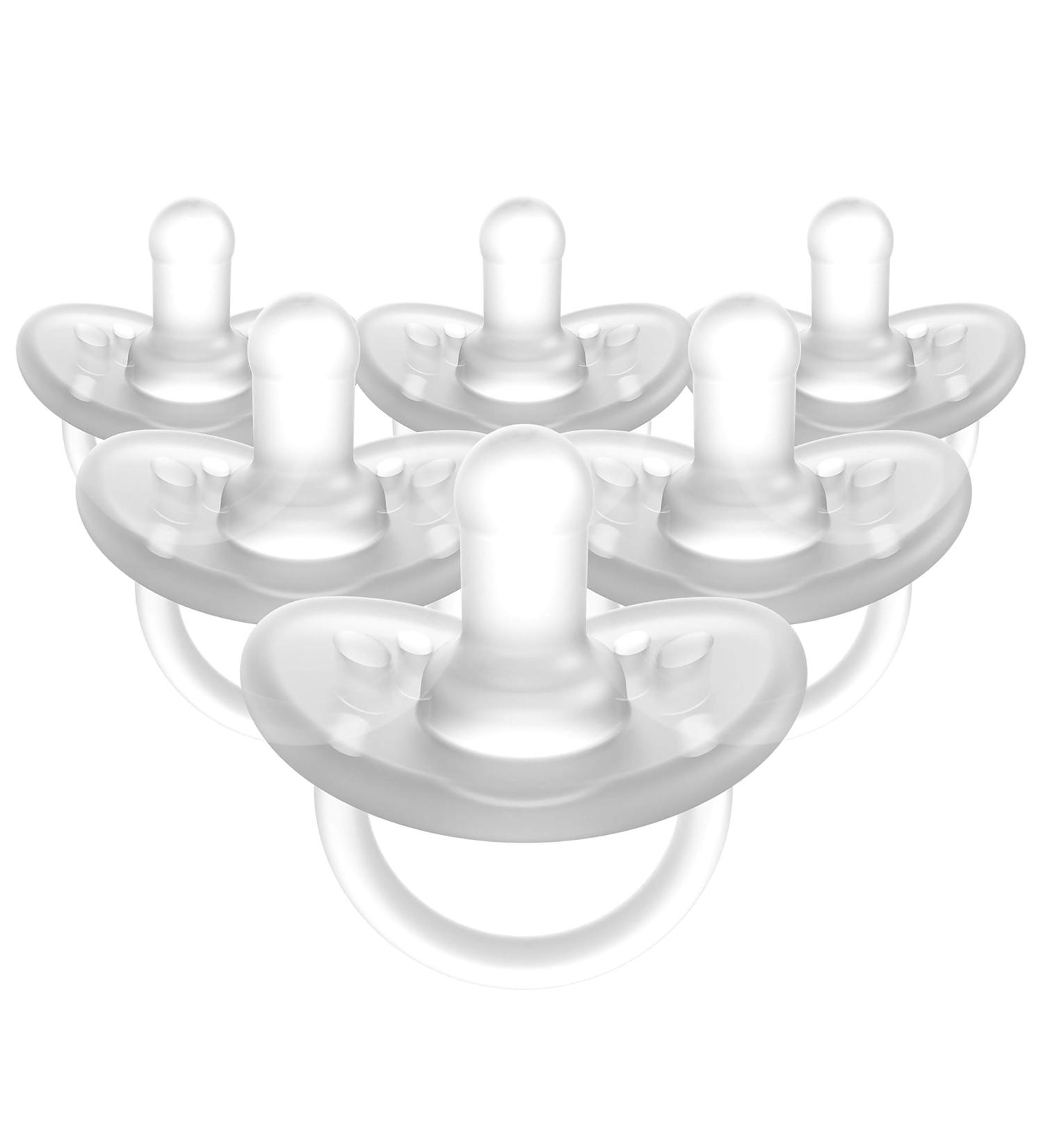 Evenflo Feeding Balance Plus Stage 1 Cylindrical Baby  Newborn and Infant Pacifier - Developed with Pediatric Feeding Specialists - 0 to 6 Months (Pack of 6) 6 Count (Pack of 1) Clear - Buy Online on GoSupps.com