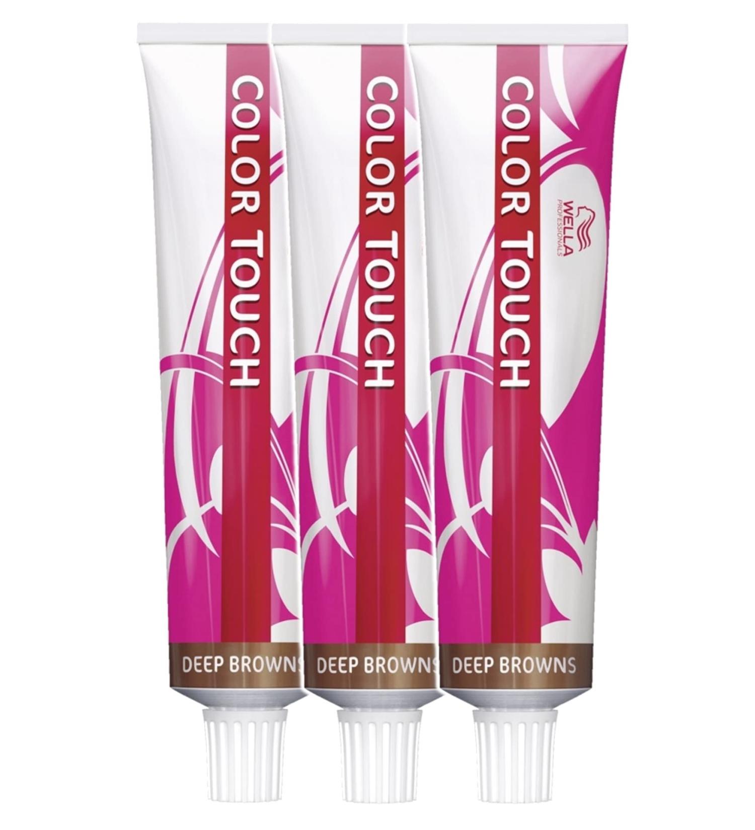 Pack of 3 Wella Professionals Color Touch 6/47 Dark Blonde Red Brown 60 ml