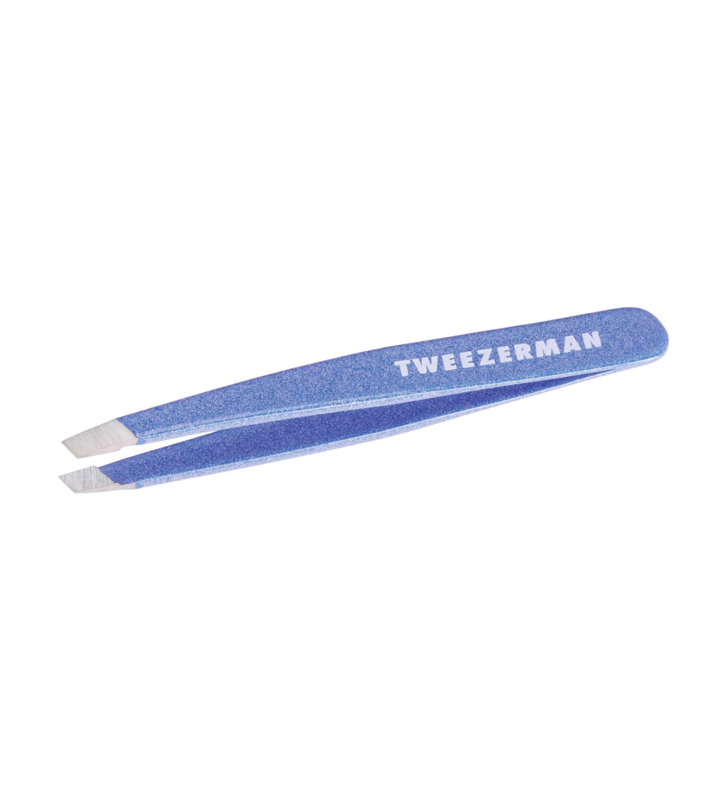 Tweezerman Mini Slant Tweezer - Granite Sky | Travel Tweezers for Eyebrows and Facial Hair - Buy Online on GoSupps.com