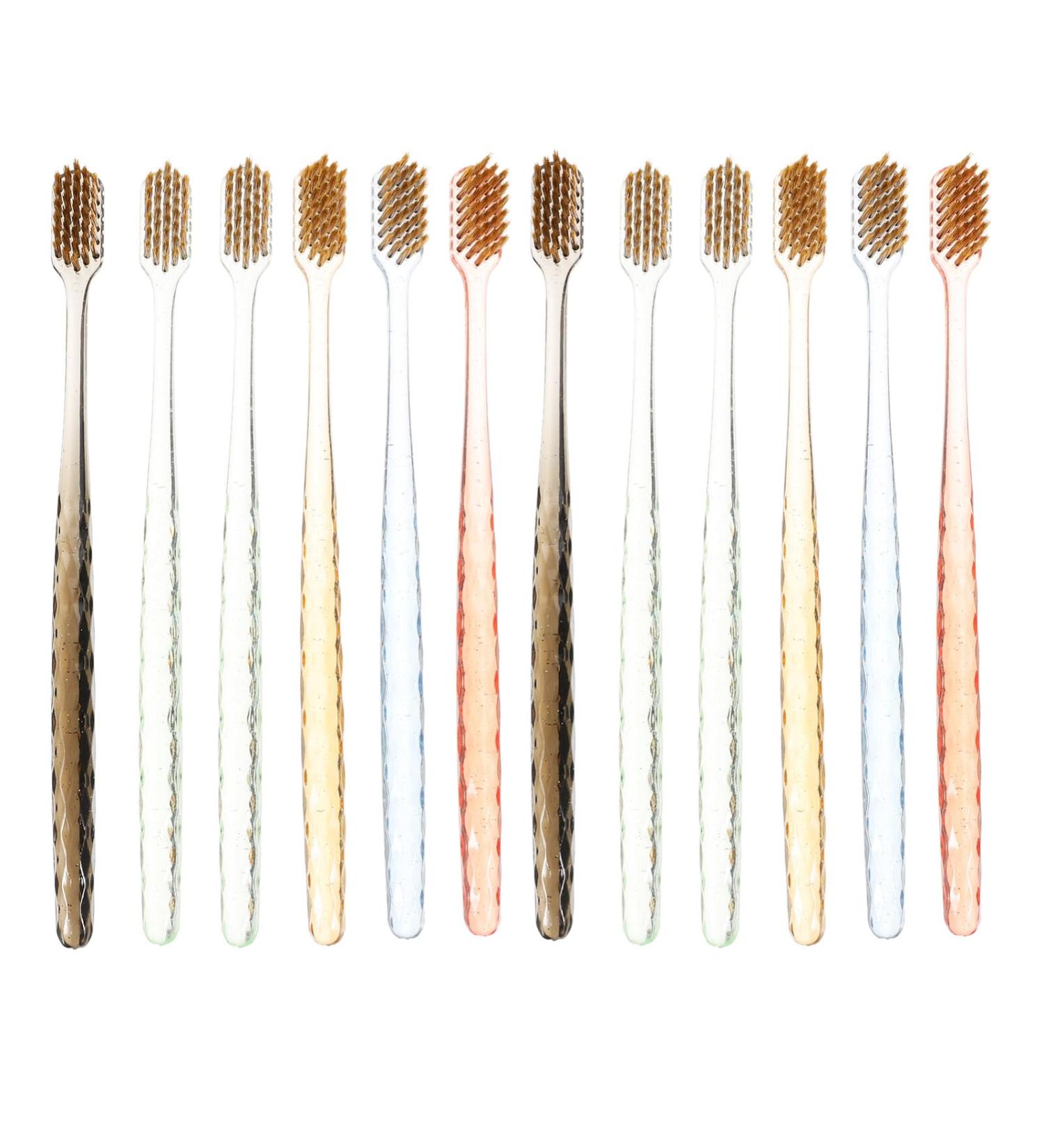 Buy Nolitoy Travel Toothbrush Set - 12 Portable Soft Toothbrushes for Kids & Adults | Wide Brush Head & Clear Handle - International Shipping Available - Buy Online on GoSupps.com