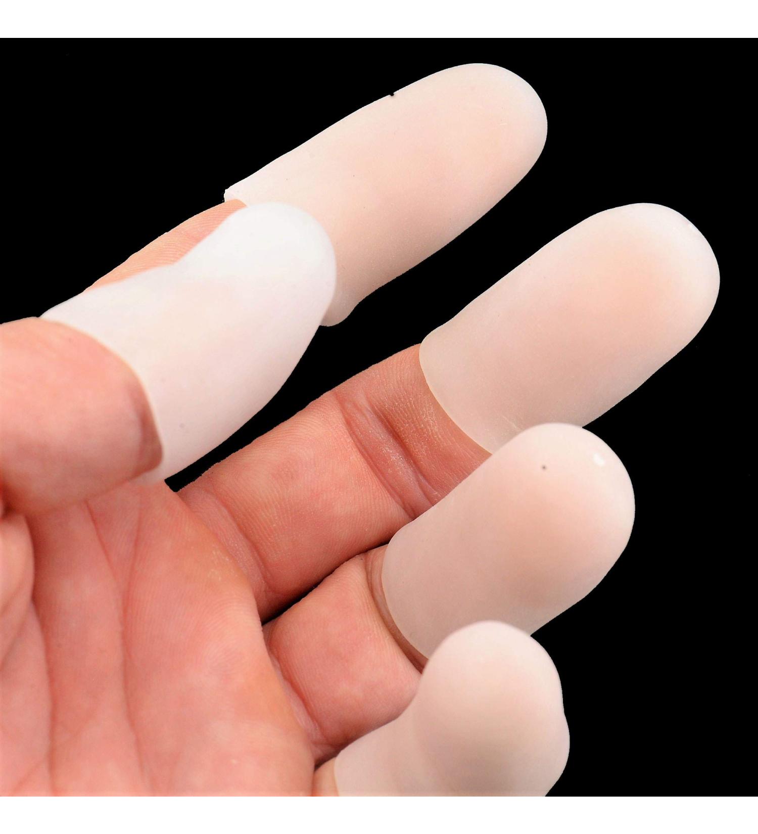 Finger Protector GEL-Grip Series - Clear / White - 20 PACK 16 Long - 4 Short for Thumbs 2 Clear