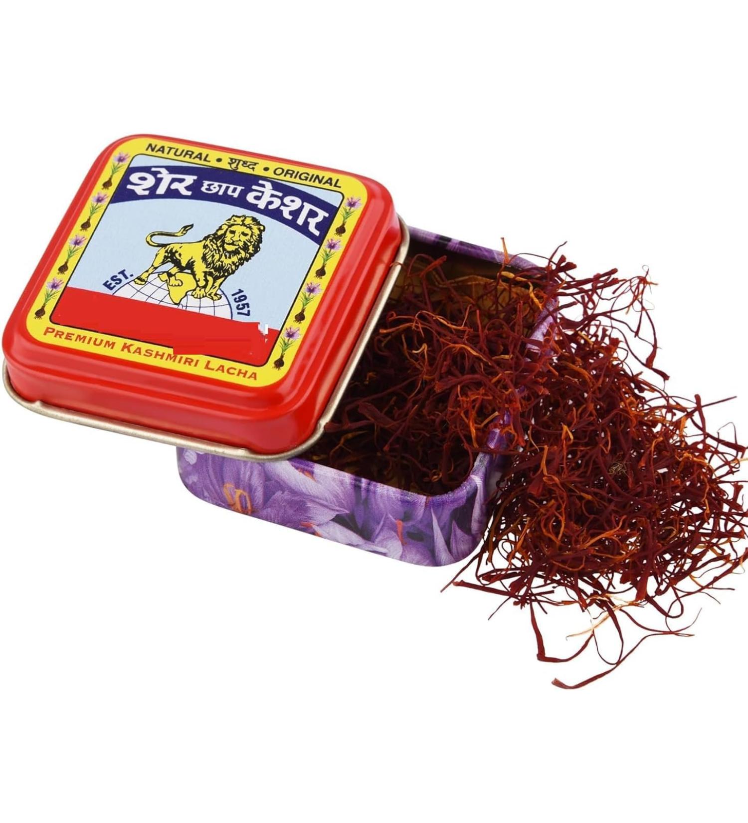 YAAJ Origi.nal Kas.hmir Lacha Saffron/Kesar/Keshar (certified Grade A) for Biryani Beauty Health Improvement and Tilak (1 gram)