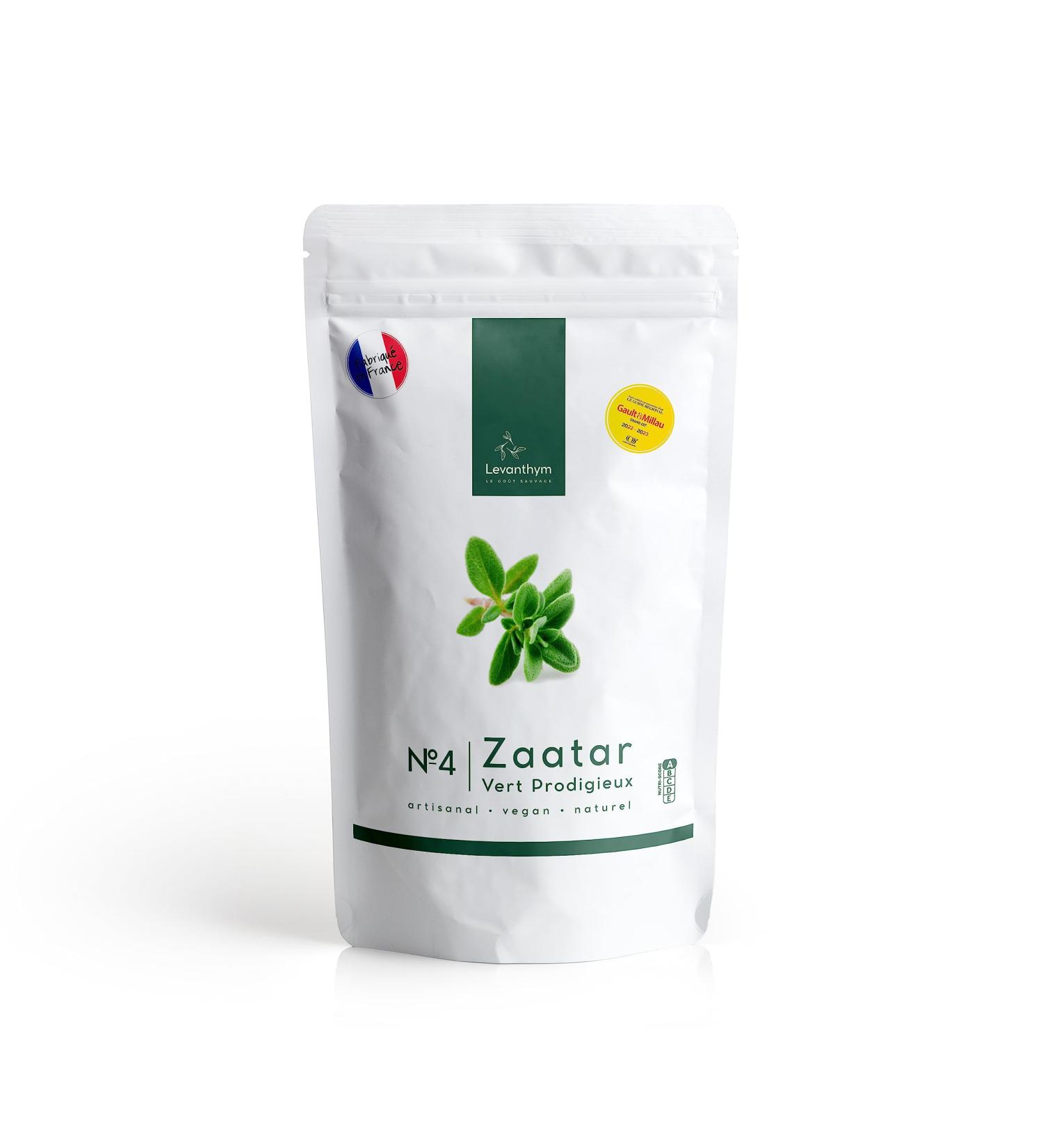 Real Premium Zaatar Fresh Delicious and very fragrant - Made in France - Za'atar with only 1% salt Zatar - Levantine cookbook - spices N.4 Vert Prodigieux 99g - Buy Online on GoSupps.com