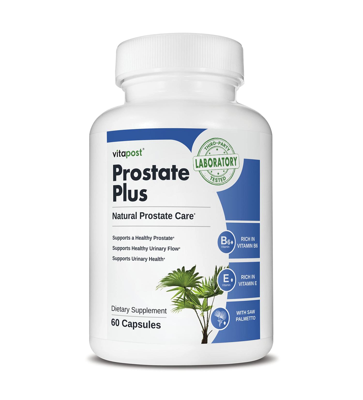 Prostate Plus: Natural Prostate Care Supplement for Men - Saw Palmetto, Vitamins & Minerals - 60 Capsules - Buy Online on GoSupps.com