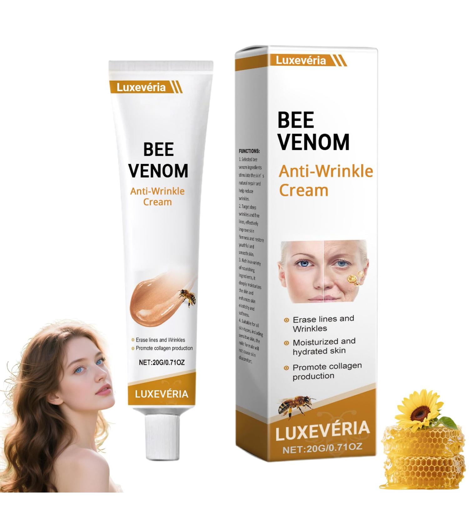 Luxev ria Bee Venom Firming & Anti-Wrinkle Cream - Instant Face Lift Bee Venom Skin Treatment Cream Luxeveria Bee Venom Anti Aging cream for Men and Women - All Skin Types (1) - Buy Online on GoSupps.com