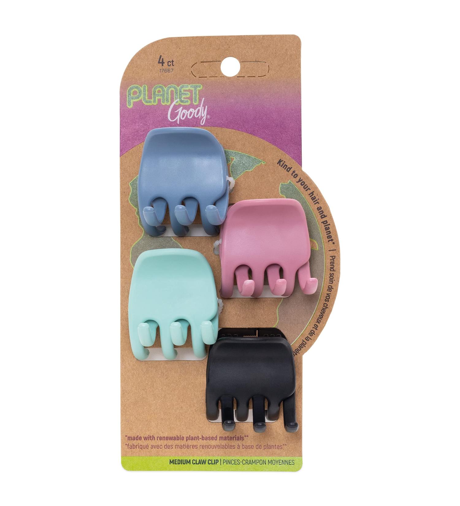 Goody Sustainable Heritage Claw Clips - Medium, Extra Strong - Bright Colors (Blue, White, Mint, Black) - 4 Count - Buy Online on GoSupps.com