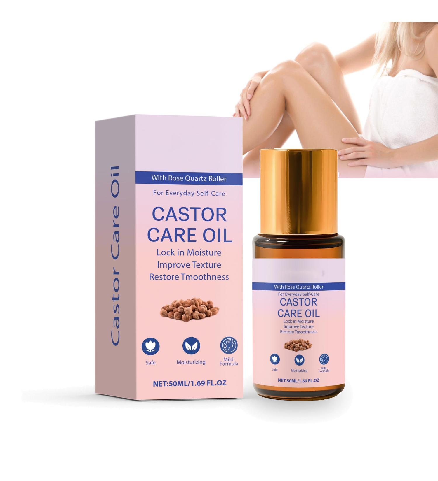 Huile de castor organique avec bille de quartz rose pure press e froid huile capillaire naturelle pour les yeux soin des sourcils roll-on nourrissant pour le visage les cuticules la barbe du 1 pi ce. - Buy Online on GoSupps.com