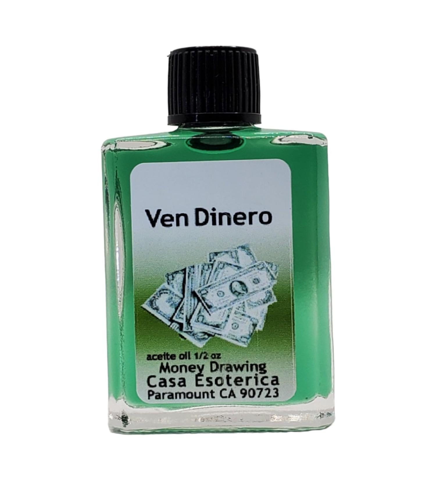 Money Drawing Oil (Ven Dinero Aceite) Spiritual Anointing Oil by CASA ESOTERICA MAGICK SPACE - 0.5 FL OZ (1 Pack)