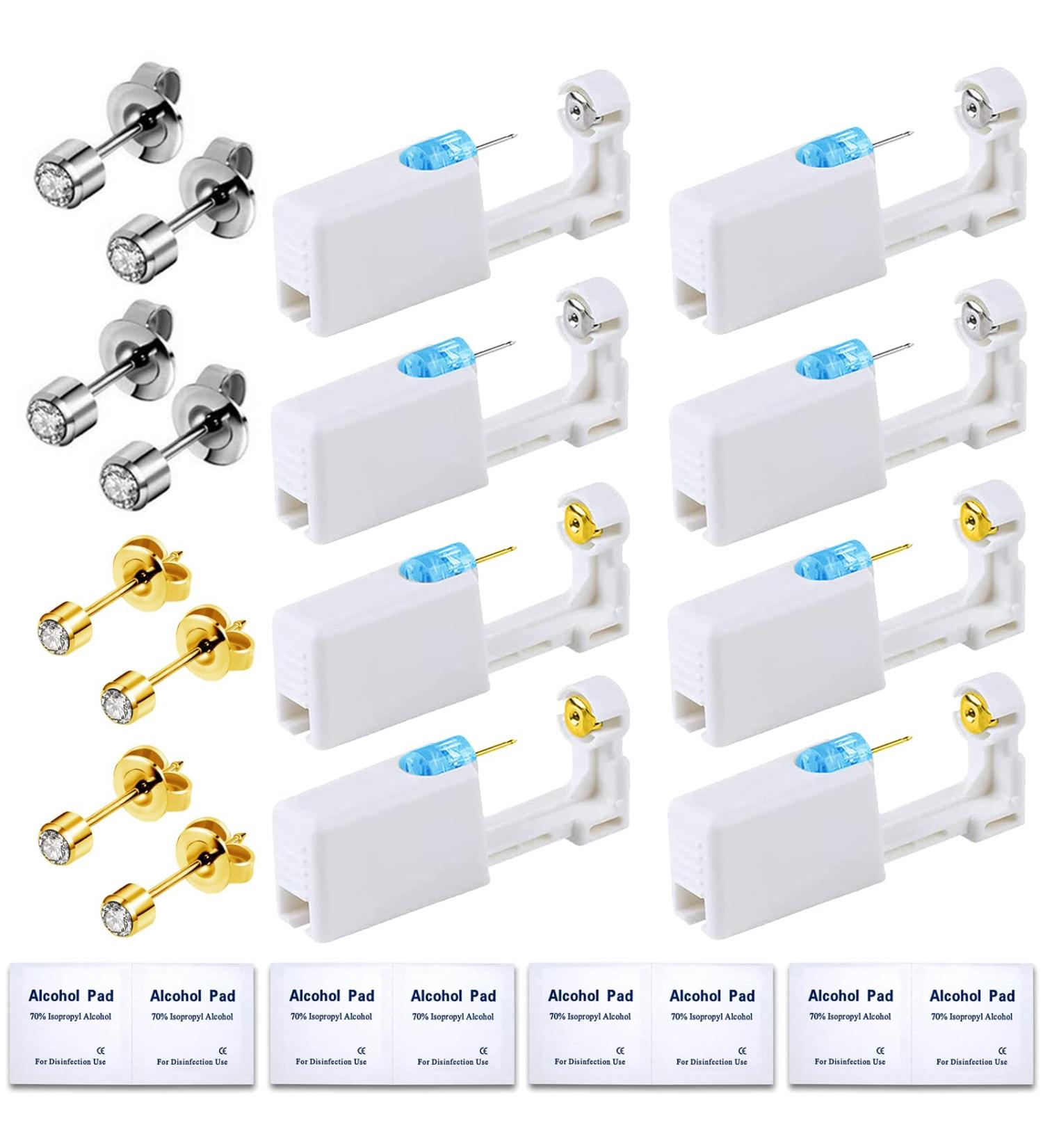 Disposable Self Ear Piercing Kit with 8 CZ Ear Studs - Safe Piercing Tools - Style2 - Buy Online on GoSupps.com