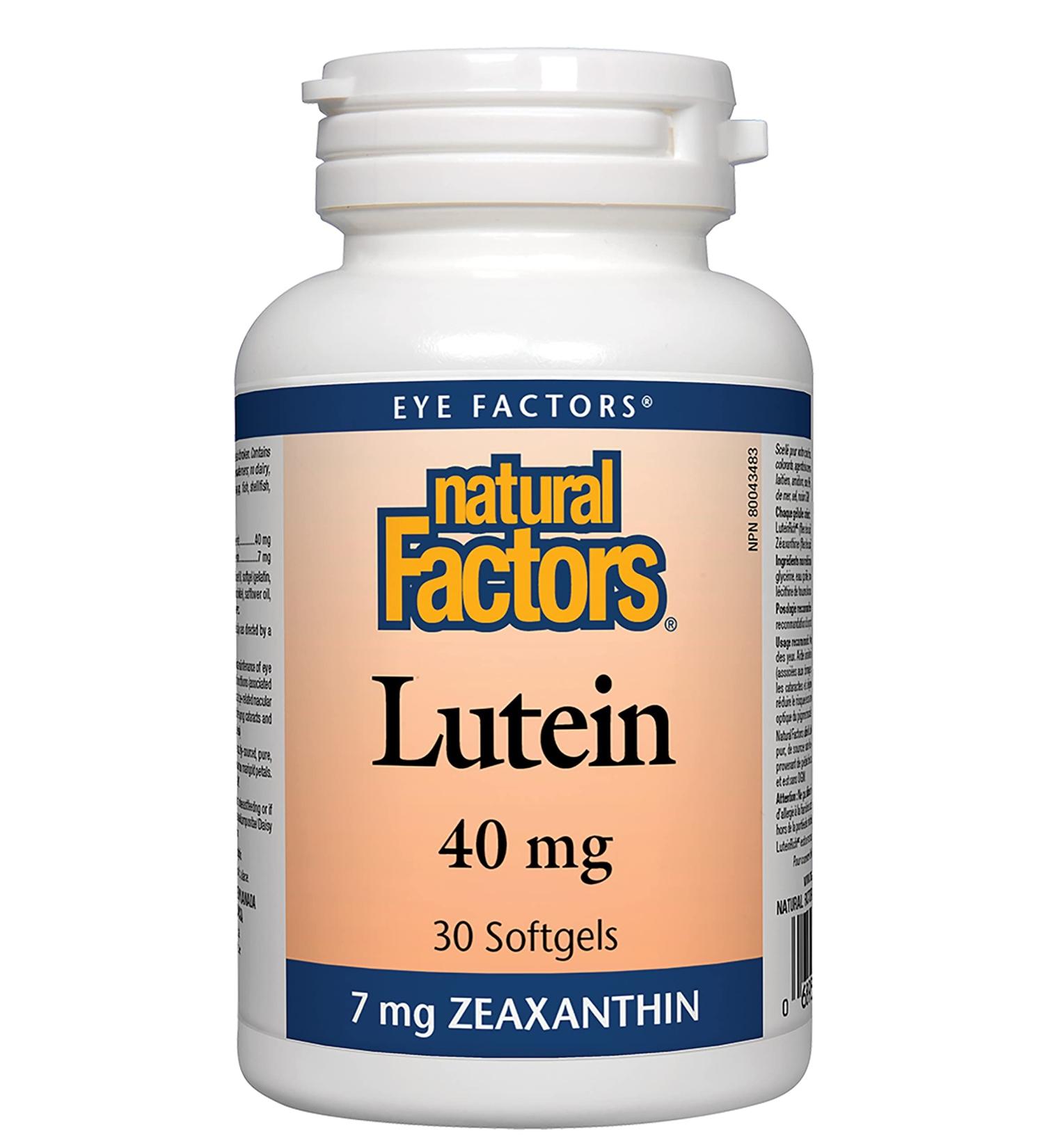 Natural Factors Lutein 40 mg - 30 Softgels for Eye Health Support - Buy Online on GoSupps.com