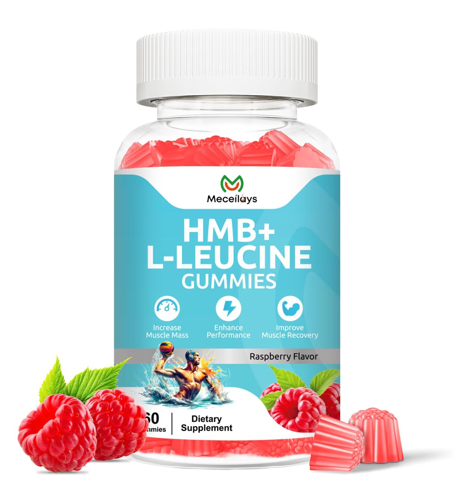 Hmb and Leucine Gummies Supplements for Men Women, 4000mg HMB & L-Leucine Amino Acid for Muscle Growth & Fast Work0ut Recovery, Non-GMO, Gluten-Free, Raspberry Flavor, 60 Count 60 Count (Pack of 1) - Buy Online on GoSupps.com