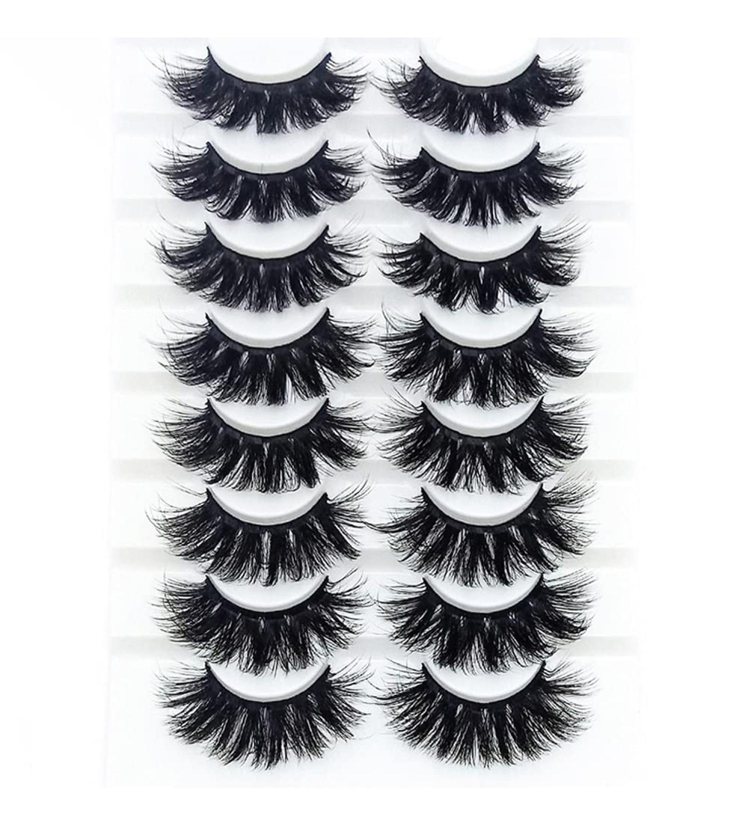 Buy GRBD 8 Pairs Thick Fluffy Fake Eyelashes - 25mm Eyelash Extension Pack for Women & Girls | International Shipping Available - Buy Online on GoSupps.com