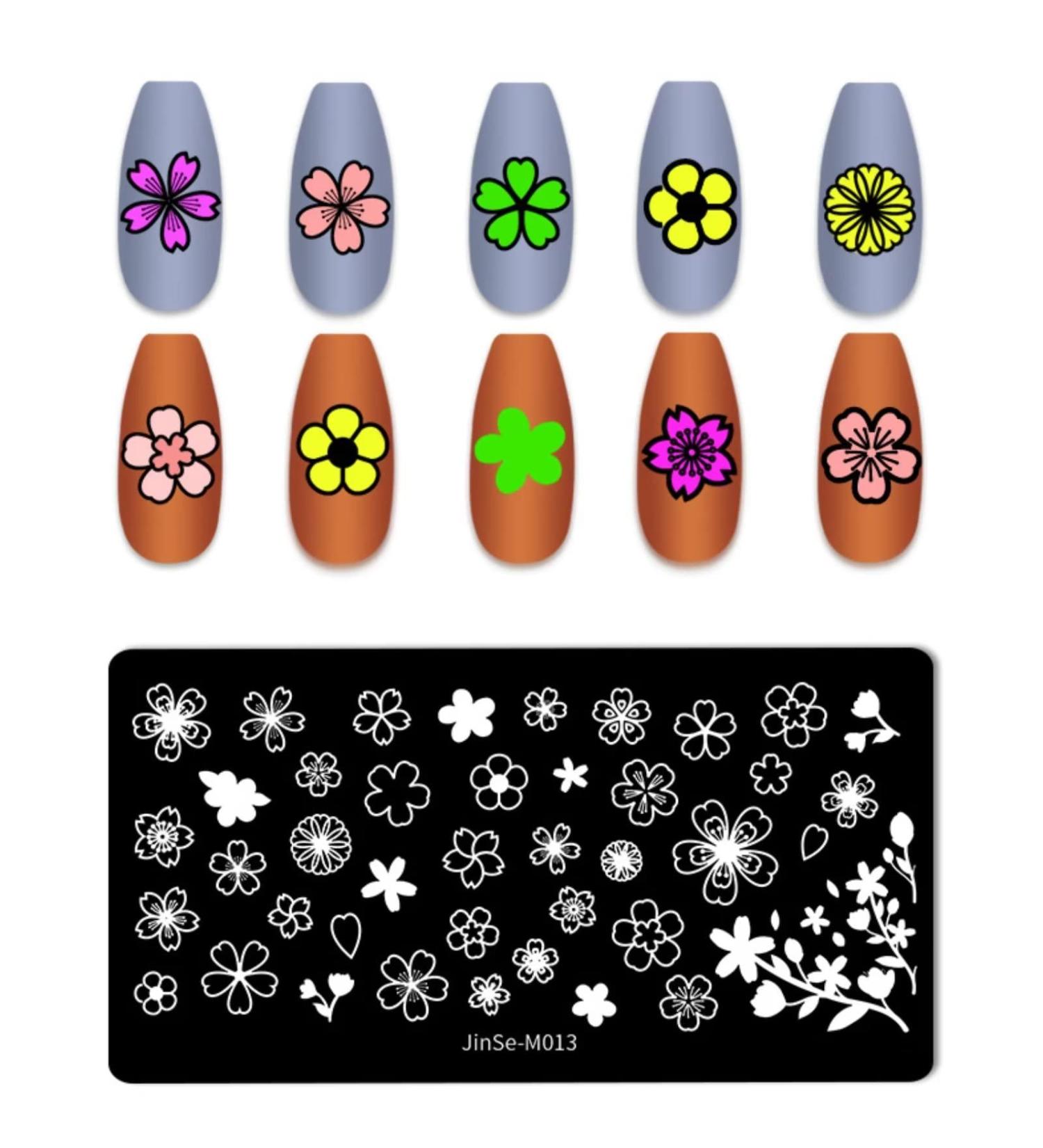 Buy RUNRAYAY Sakura Nail Art Stamping Plate - Flower Design Template for Creative Nail Art | International Shipping Available - Buy Online on GoSupps.com