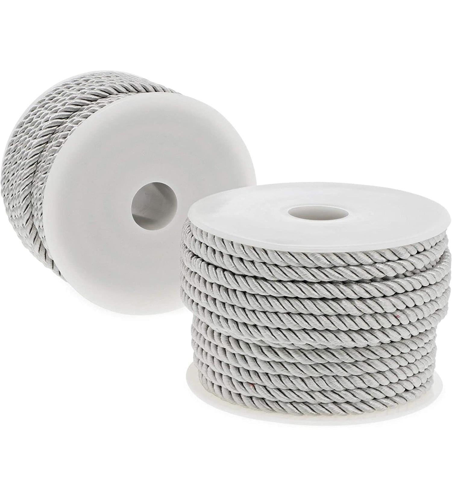 Silver Twisted Cord Trim Rope - 36 Yards (2 Pack) | Premium Quality - Buy Online on GoSupps.com