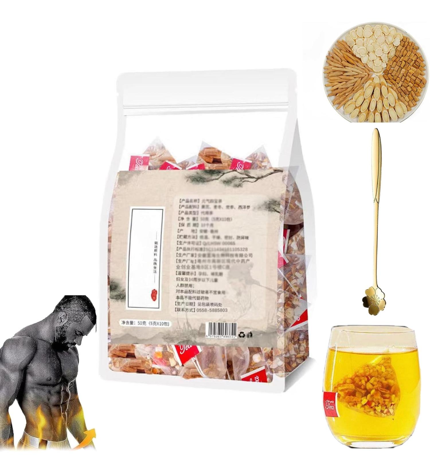 Yuanqi Four Treasures Tea Ginseng Four Treasures Tea for Men Chinese Four Treasures Tea Chinese Kidney Care Tea (1pcs) - Buy Online on GoSupps.com