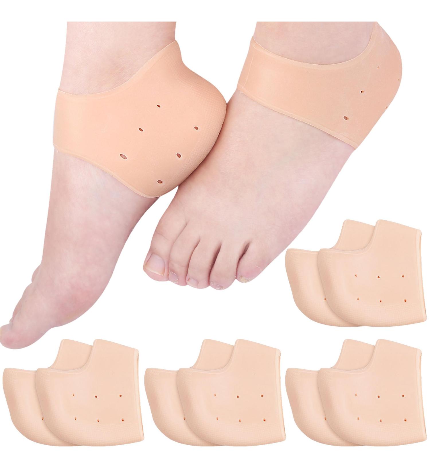 Silicone Heel Protectors for Cracked Heels - 8 Pack | Cushioned Inserts for Plantar Fasciitis Achilles Tendonitis & Blister Prevention | Moisturizing Callus Relief - Buy Online on GoSupps.com