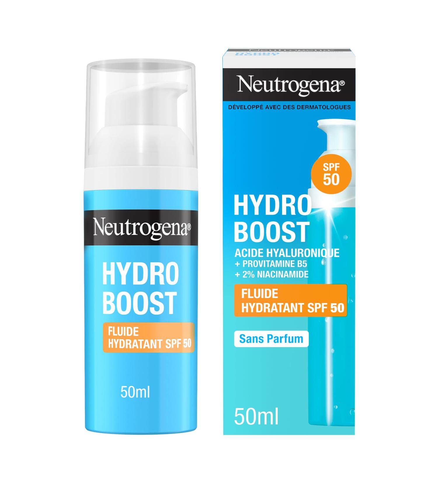 Neutrogena | Hydro Boost Hydrating Fluid SPF 50 (50 ml) Facial care with hyaluronic acid provitamin B5 and niacinamide Moisturizing care with sun protection - Buy Online on GoSupps.com