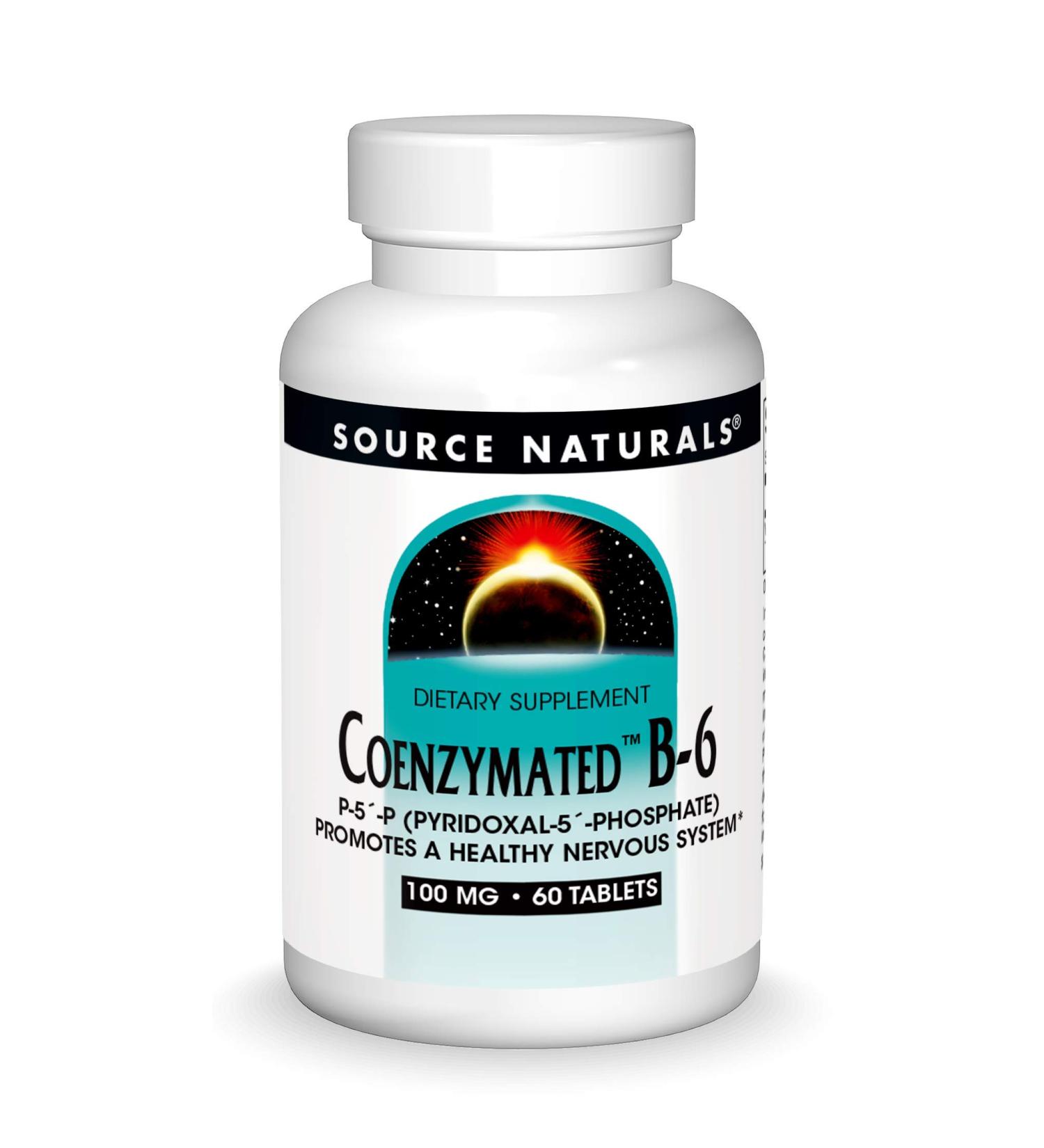 Source Naturals Coenzymated B-6 100 mg - 60 Tablets | Premium Vitamin B6 Supplement - Buy Online on GoSupps.com