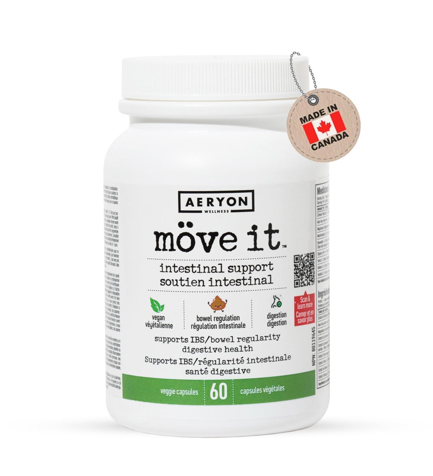 M ve it All-Natural Laxative Free Stool Softener by Aeryon Wellness | IBS Relief with Digestive Enzymes | Provides Bloating Relief Restores Gut health | Natural Colon Cleanser (60 Veggie Capsules) Move-it - Buy Online on GoSupps.com