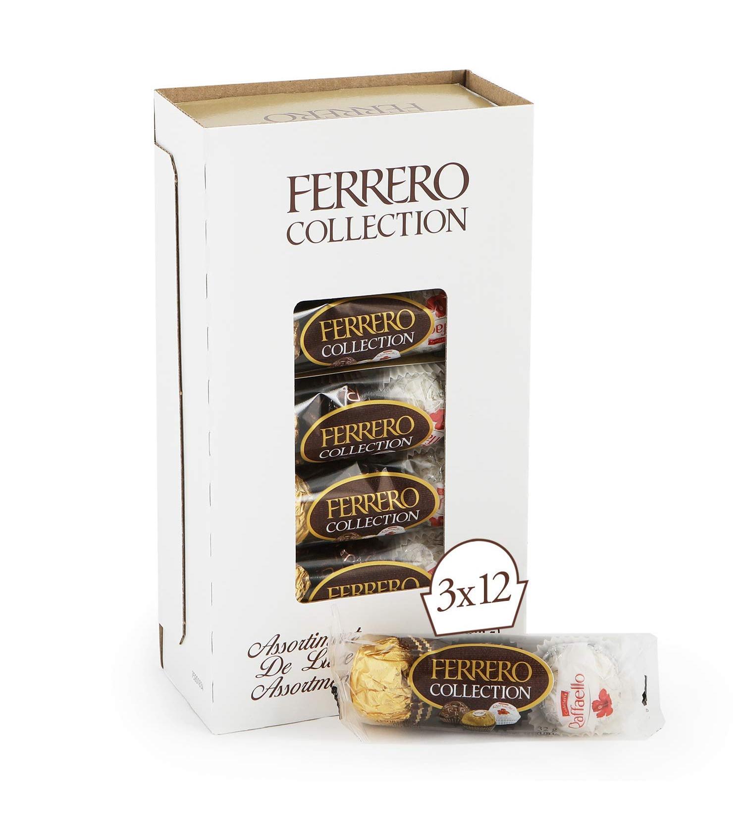 FERRERO COLLECTION Fine Assorted Chocolate and Coconut Confections 3 Confections Pack of 12 384g 36 pieces - Buy Online on GoSupps.com