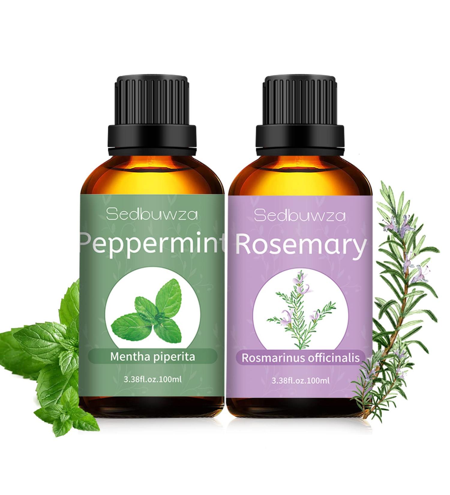 Rosemary Peppermint Essential Oil Peppermint Essential Oil For Aromatherapy & Diffuser Gift Set 2PCS 100% Pure Premium Oils - Rosemary Essential Oils For Soap/Candle Making Bath Perfume - 2 X 100ML - Buy Online on GoSupps.com