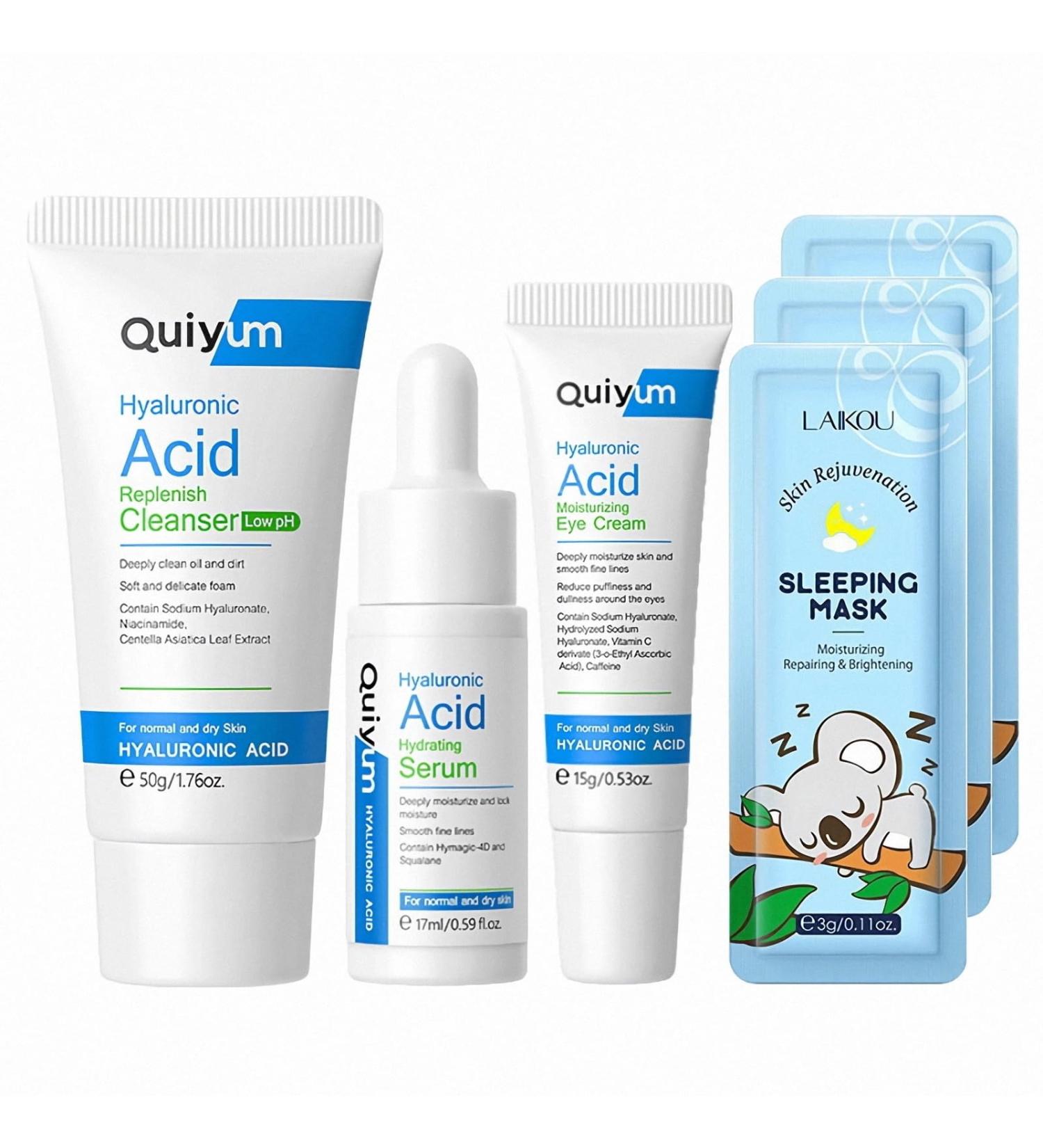 ILOVMUP Hyaluronic Acid Skincare Gift Set Skin Care for Teenage Girls & Kids Travel Size Face Care Set Organic Skin Care Sets & Kits with Cleanser Eye Cream Serum Overnight Mask Gift Card - Buy Online on GoSupps.com