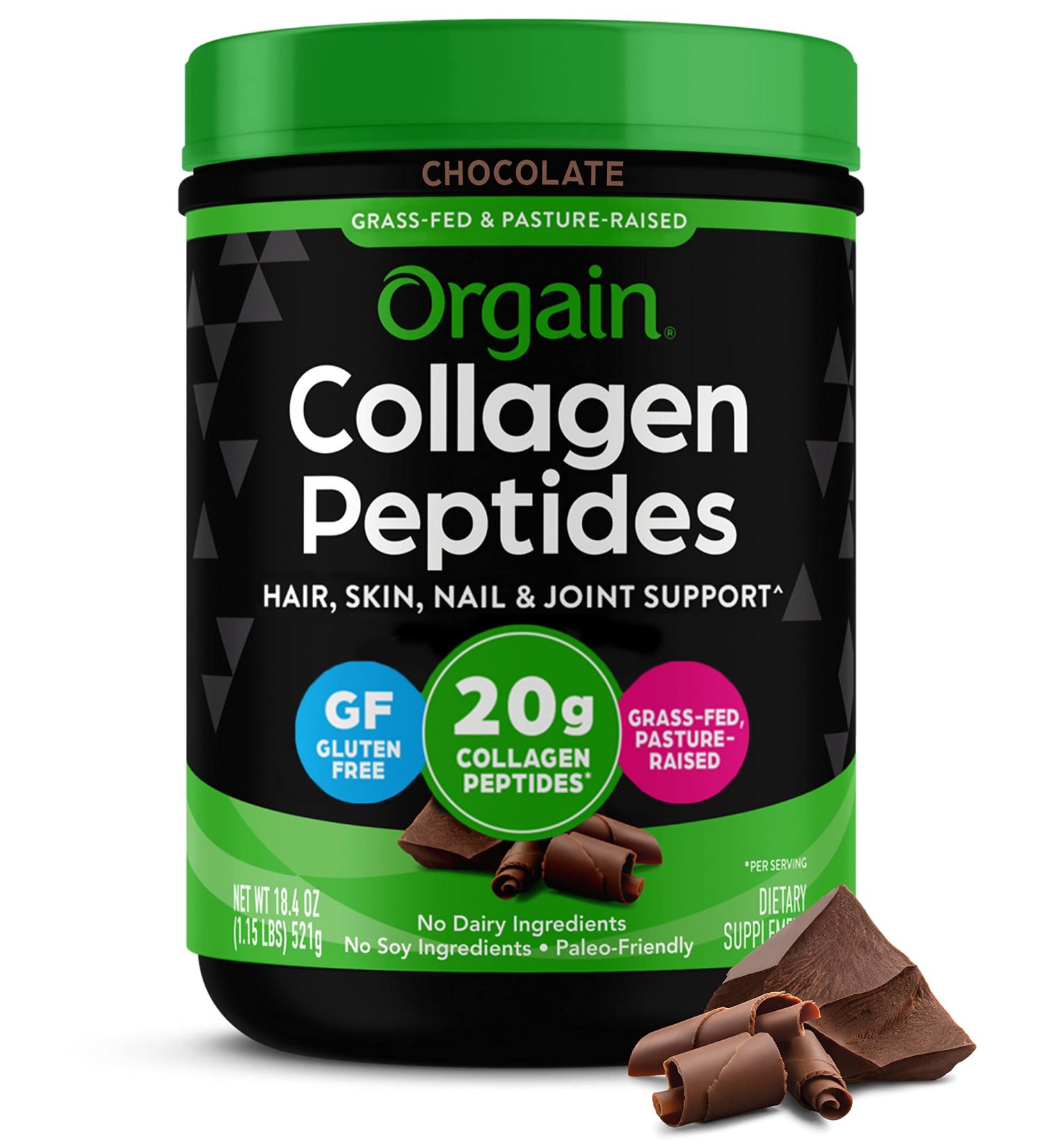 Orgain Hydrolyzed Collagen Peptides Powder - 20g Chocolate Collagen Supplement for Hair, Skin, Nails & Joints - Paleo & Keto Friendly - 1lb Pack - Buy Online on GoSupps.com
