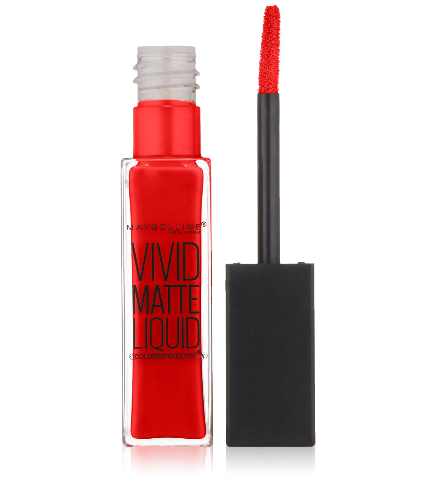 Maybelline New York Color Sensational Vivid Matte Liquid Lipstick in Rebel Red - 0.26 fl. oz. (Pack of 1) - Buy Online on GoSupps.com