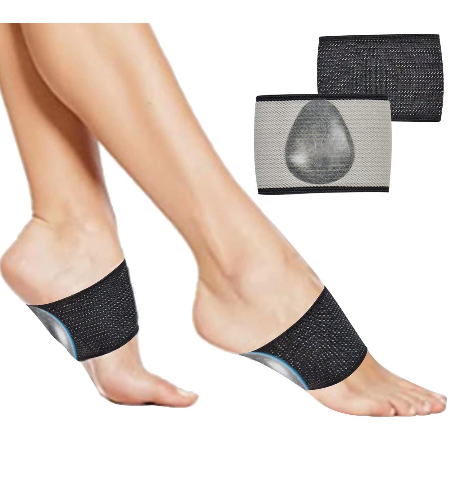 Binstorsty Compression Arch Support Sleeves with Gel Pad - Plantar Fasciitis Relief, Soft Silicone Padding (2 Pair Black, One Size Fits All) - Buy Online on GoSupps.com