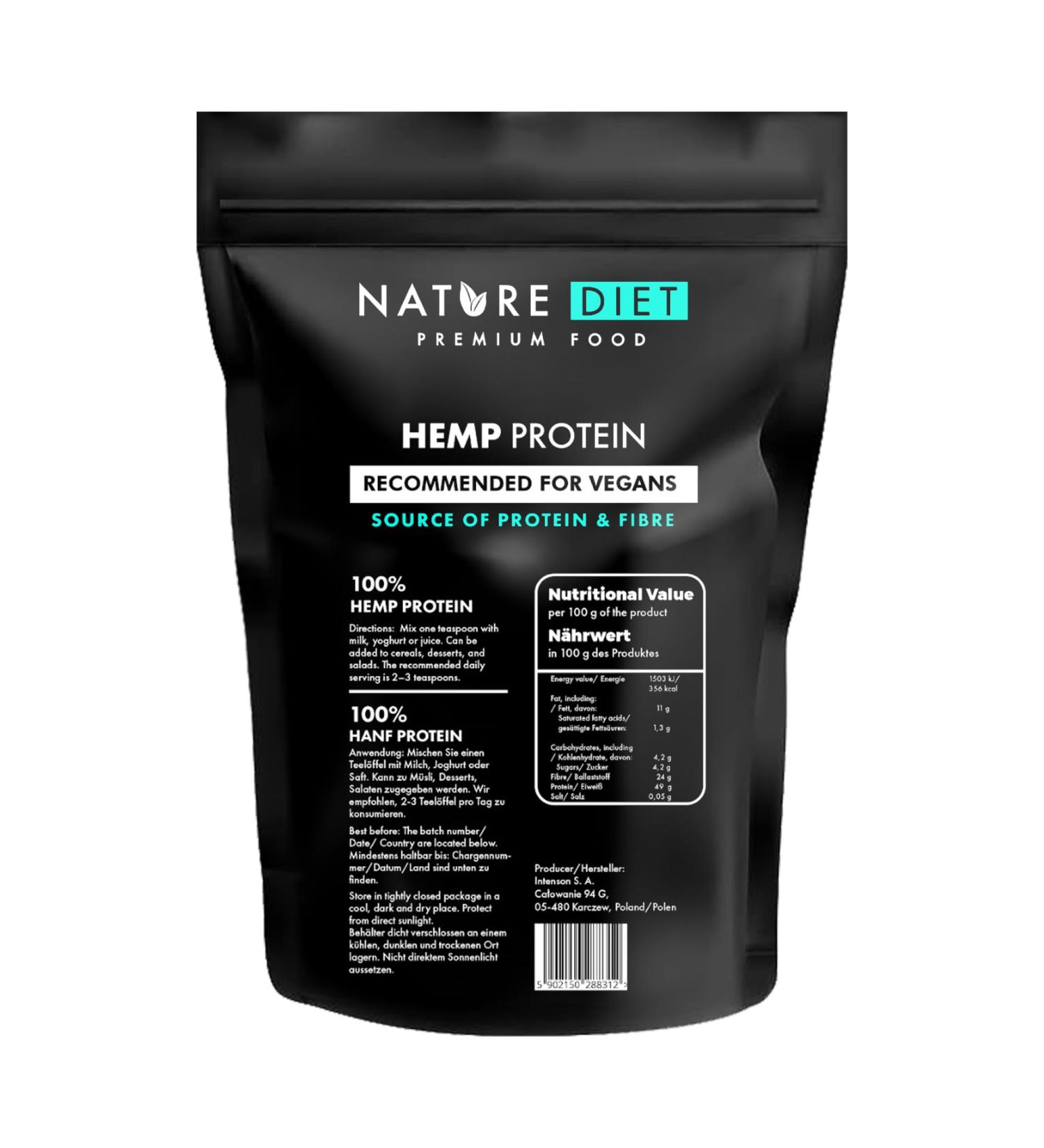 Nature Diet Hemp Protein 1000g - Vegan Plant-Based Protein Powder - Buy Online on GoSupps.com