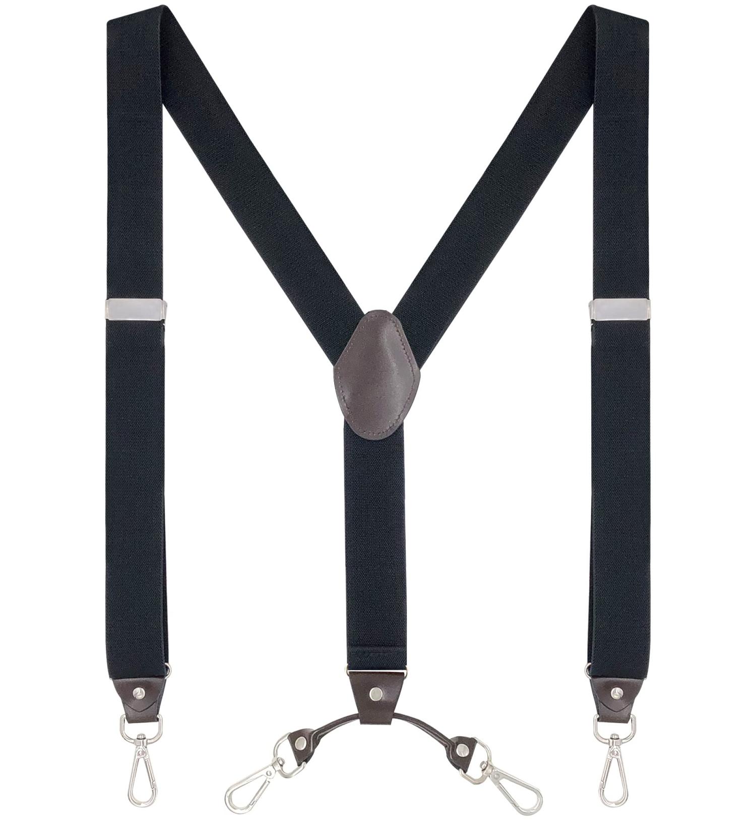 Buy Ausukler Heavy Duty Men's Suspenders - Extra Strong 3.5cm Wide Braces with Swivel Hook - Black - International Shipping Available - Buy Online on GoSupps.com