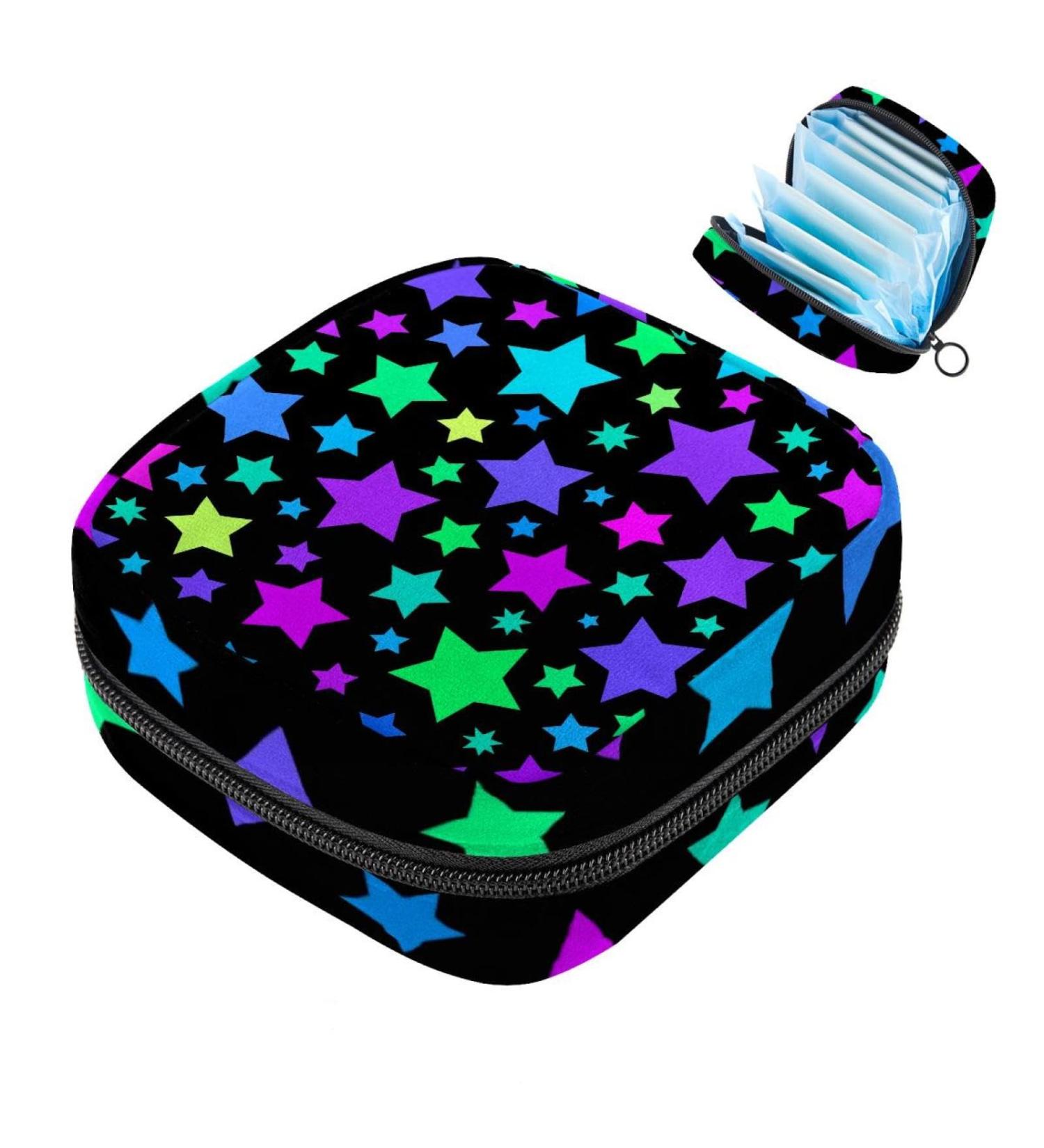 MUOOUM Colorful Stars Pattern Sanitary Napkin Storage Bag - Portable Menstrual Cup Pouch for Women & Teens - Buy Online on GoSupps.com