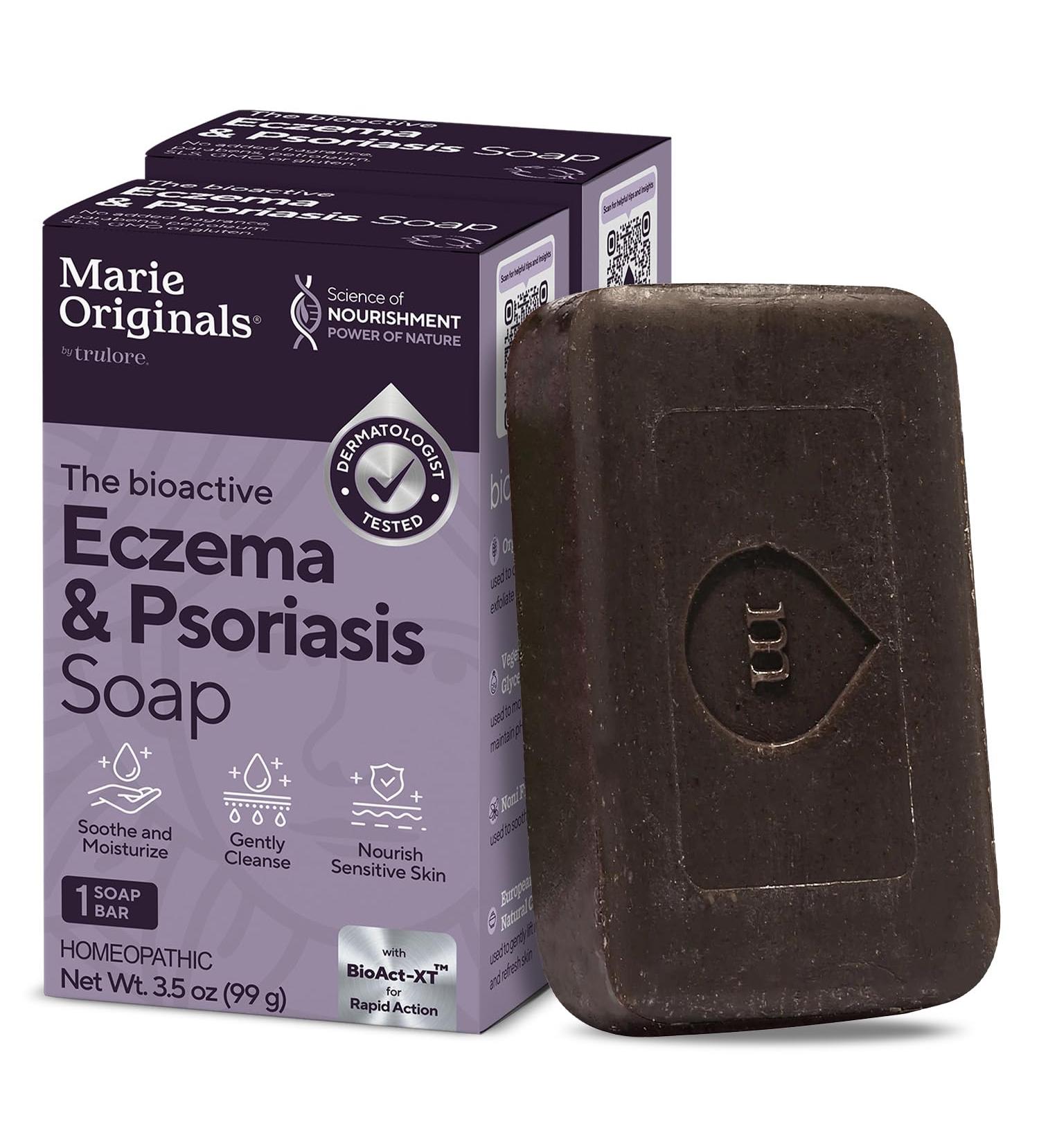 Marie Originals Eczema Face Soap Body Wash Bar All Natural Psoriasis Dermatitis Treatment for Dry Itchy Flaky Skin Relief Gentle Detoxifying Healing Anti-Itch Cleansing Skincare (Pack of 2) 3.50 Ounce (Pack of 2) - Buy Online on GoSupps.com