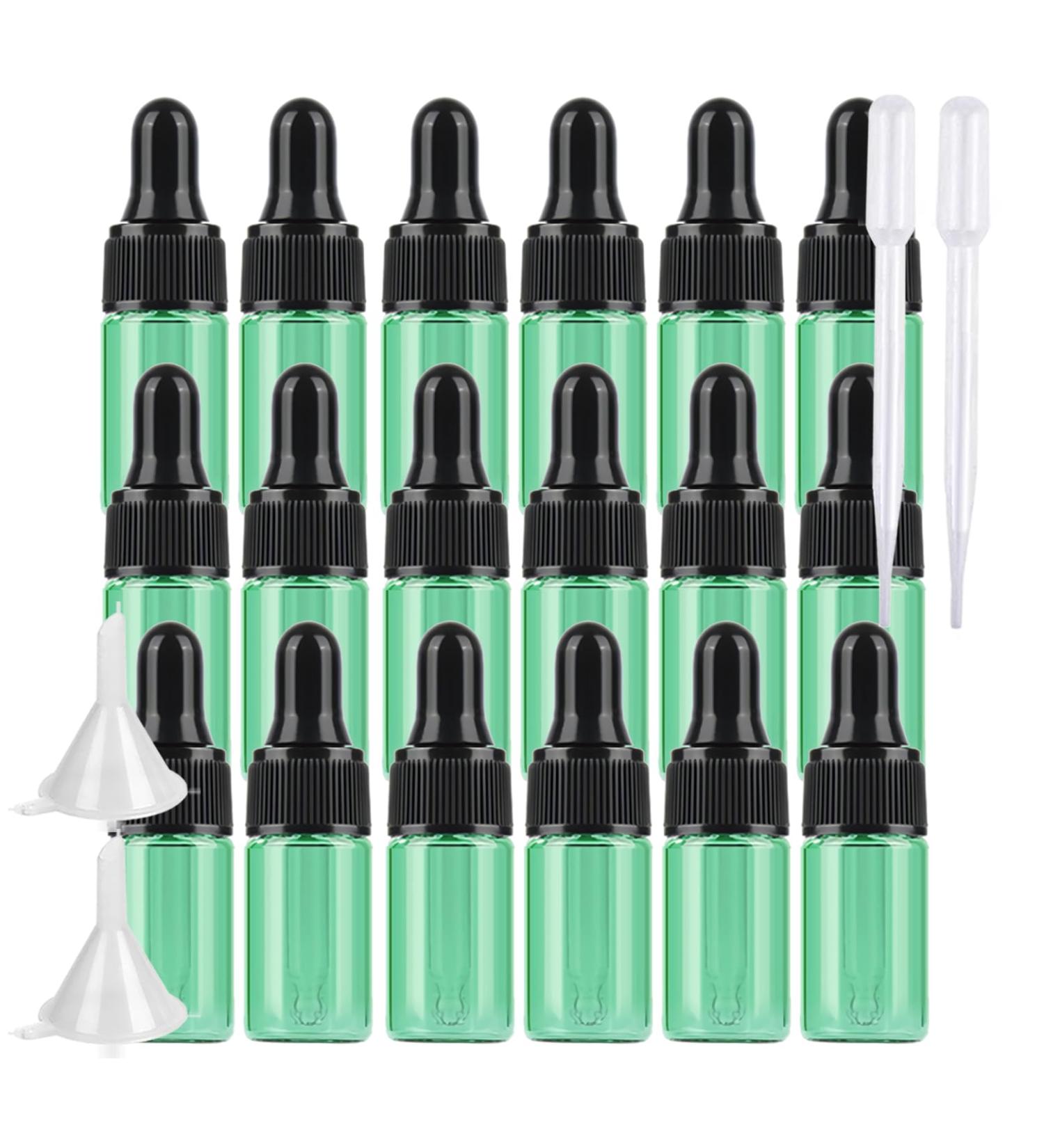 BPZXL 20-pack 3ml Green Glass Pipette Bottles | Amber Sample Dripping Bottles for Aromatherapy & Essential Oils - International Shipping - Buy Online on GoSupps.com