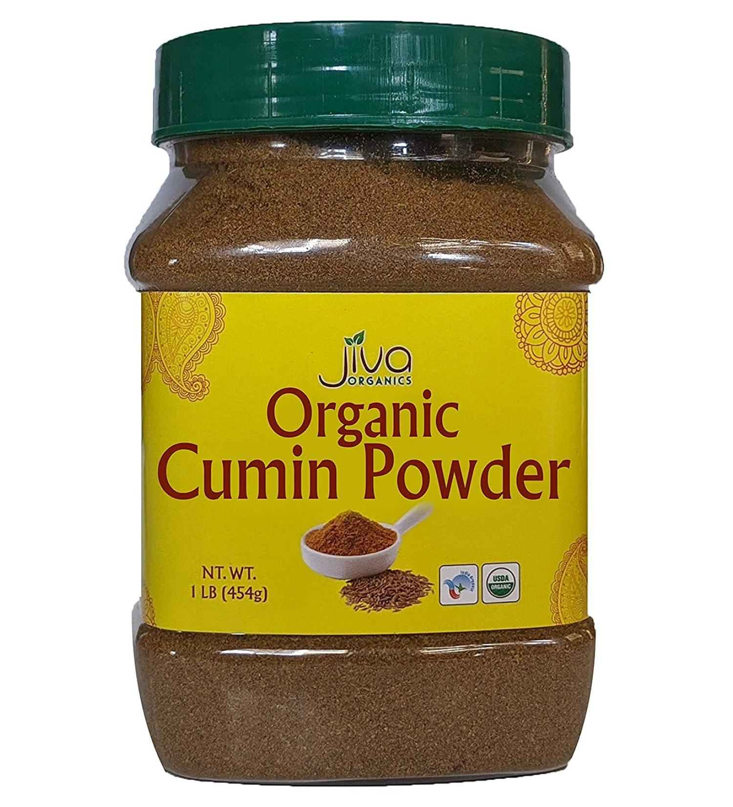 Jiva Organics Organic Ground Cumin Powder 1 Pound Jar - 100% Pure & Non-GMO Cumin Seed Powder - Buy Online on GoSupps.com
