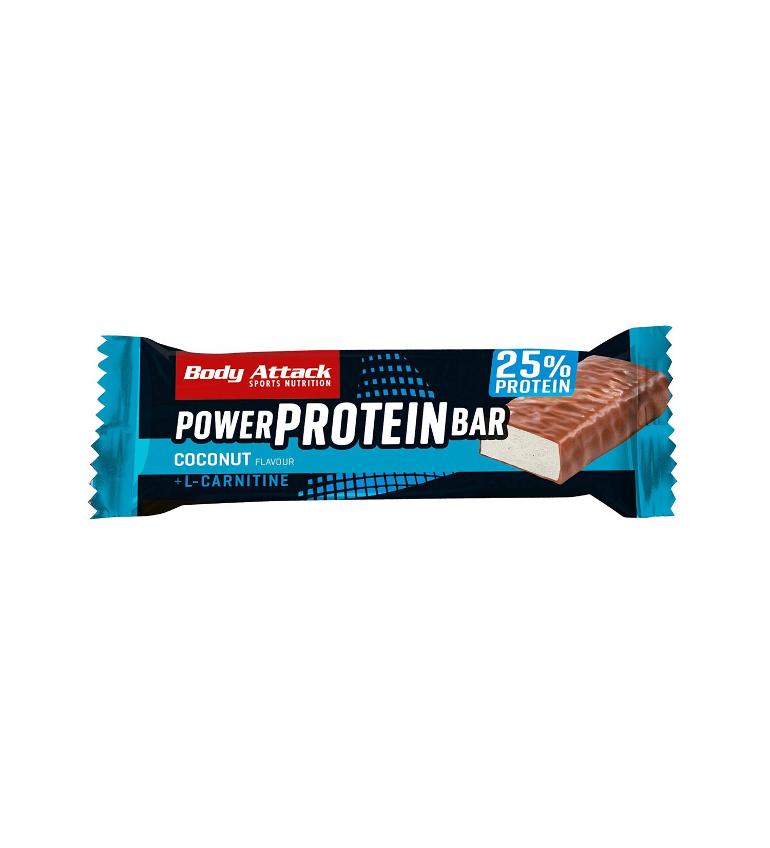 Body Attack Power Protein Bar Coconut - 24 x 35g | High Protein Snack | Made in Germany | Nutritional Energy Boost - Buy Online on GoSupps.com