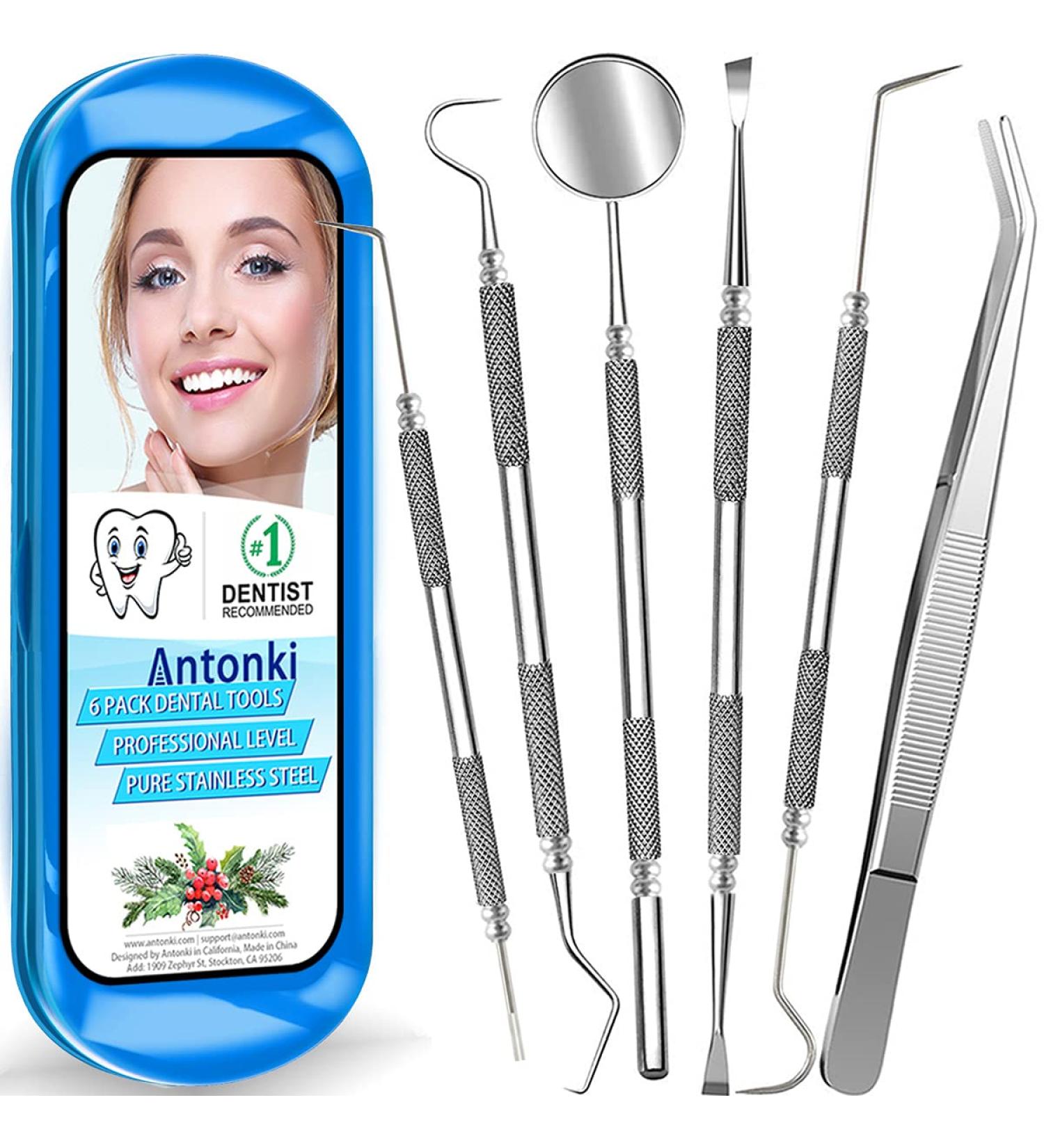 Professional Dental Hygiene Kit - Stainless Steel Teeth Cleaning Tools for Plaque and Tartar Removal, Oral Care Set with Scraper, Scaler, Pick - Includes Case - Buy Online on GoSupps.com