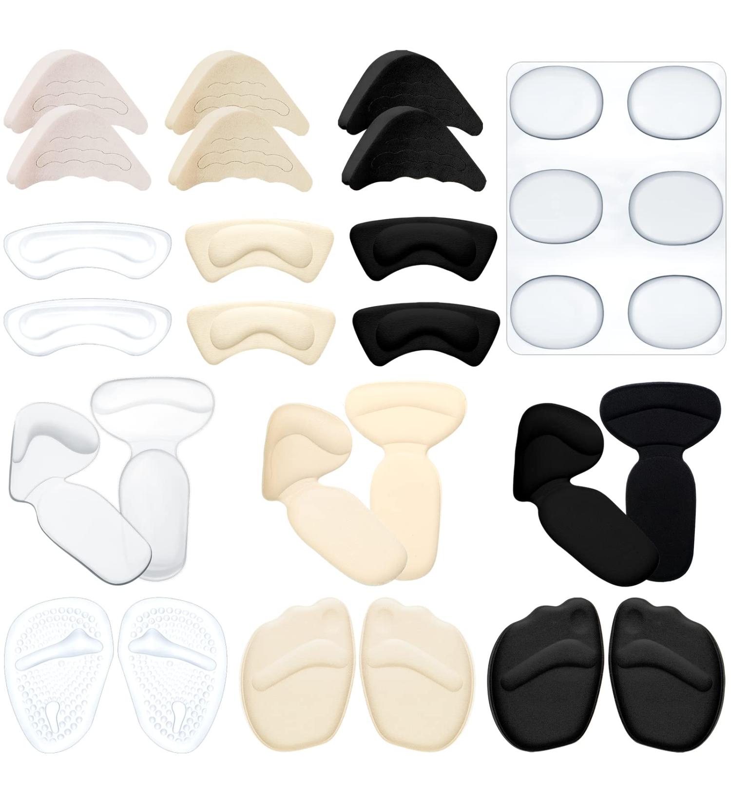 18 Pairs Heel Inserts & Grips with Silicone Pads - Forefoot Heel Cushion for Loose Shoes - Toe Filler Inserts for Shoe Size Reducer (Exquisite Style) - Buy Online on GoSupps.com