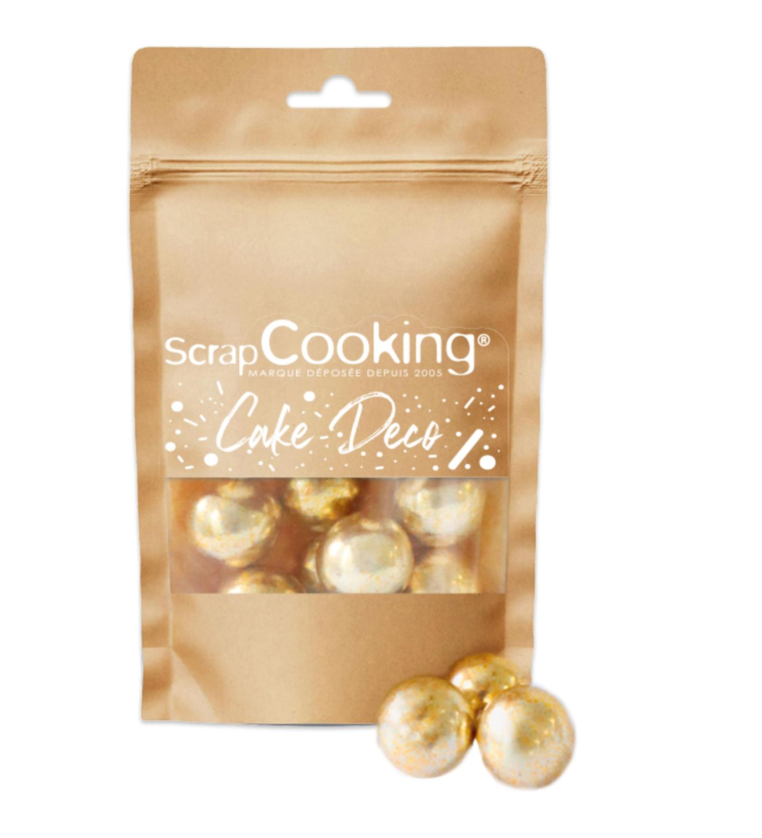 ScrapCooking 7463 Gold Beads XXL 55 g Edible Pastry Decorations Chocolate Milk & Gold Sprinkles for Desserts Cakes and Logs - Buy Online on GoSupps.com